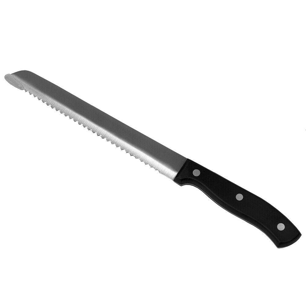 Europder 8-Inch Stainless Steel Bread Knife - Professional Serrated Bread Cutter with Black Fabric Handle for Perfect Slicing - Ideal for Homemade Bread, Baguettes, Cakes, and Pastries - Perfect for Bakeries, Restaurants, and Home Kitchens