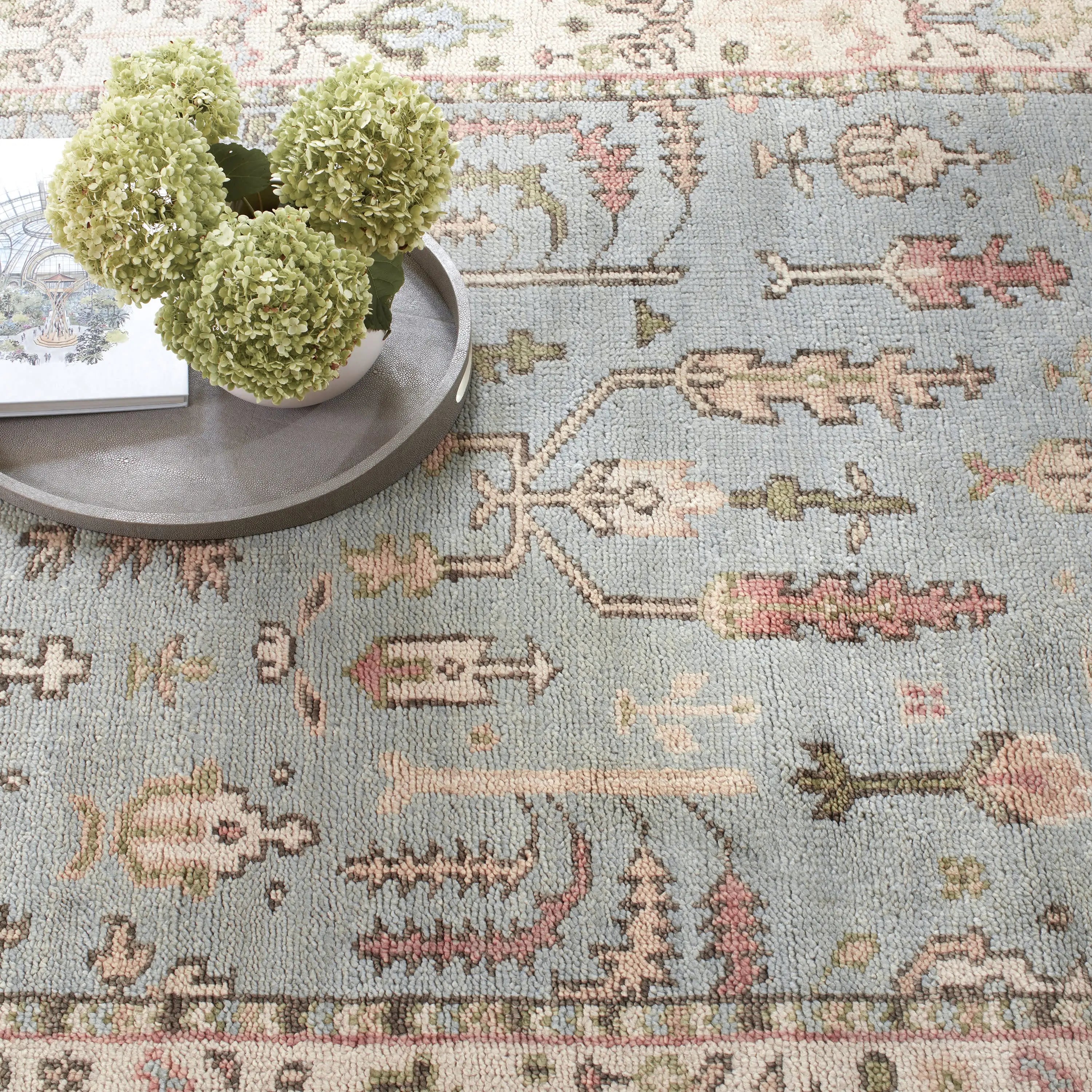 Dash & Albert Athens Sky Hand Knotted Wool Rug - Premium Handmade Area Rug for Living Room, Bedroom & Dining Room - Soft & Durable Home Decor