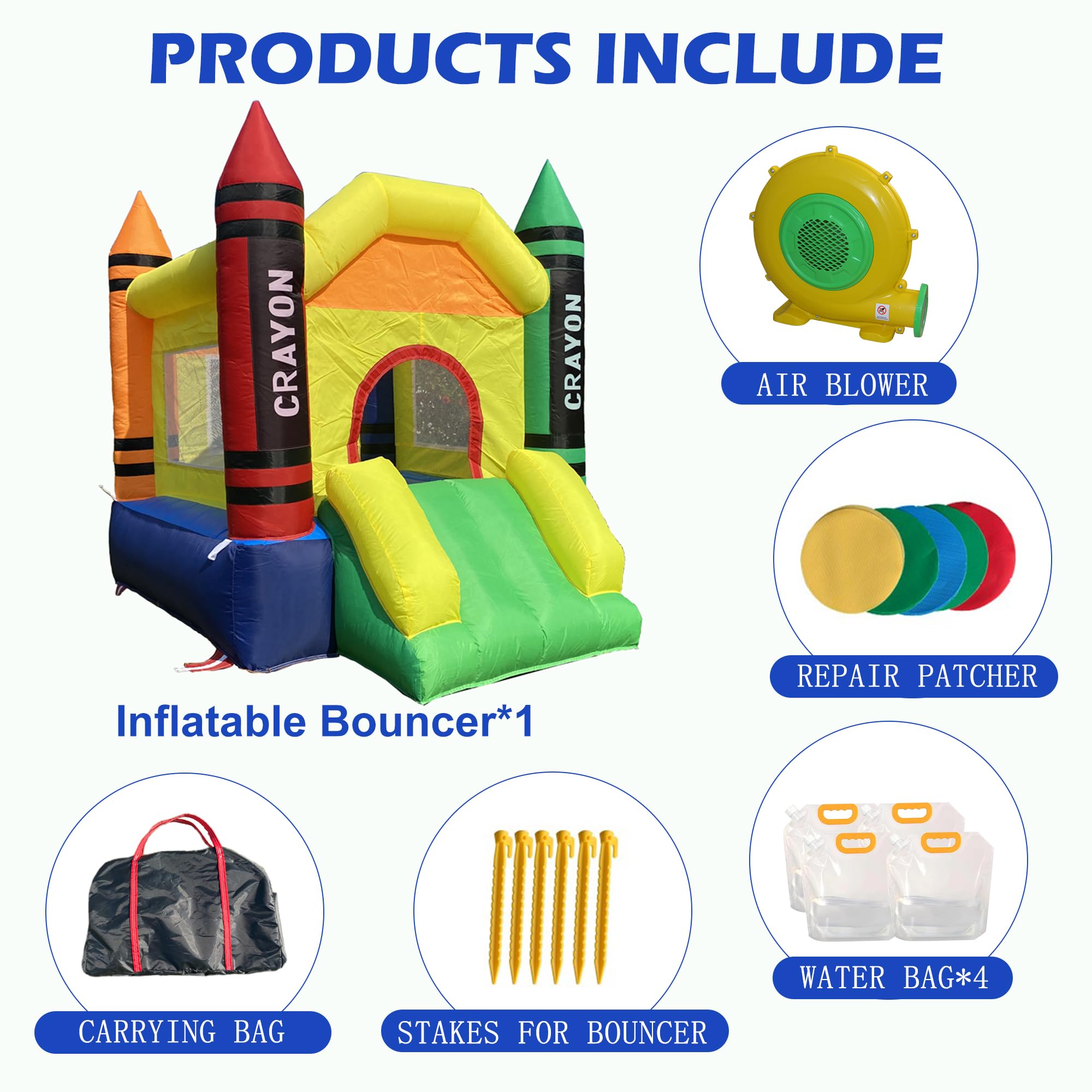 Inflatable Bounce House for Kids with Slide - Indoor/Outdoor Play for Toddlers