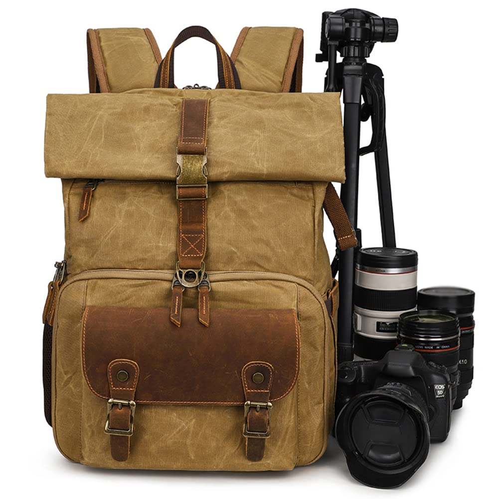 SCYCGWJ DSLR/SLR Camera Backpack - Waterproof Photography Bag with Tripod Holder & Laptop Compartment (Fits 15.4