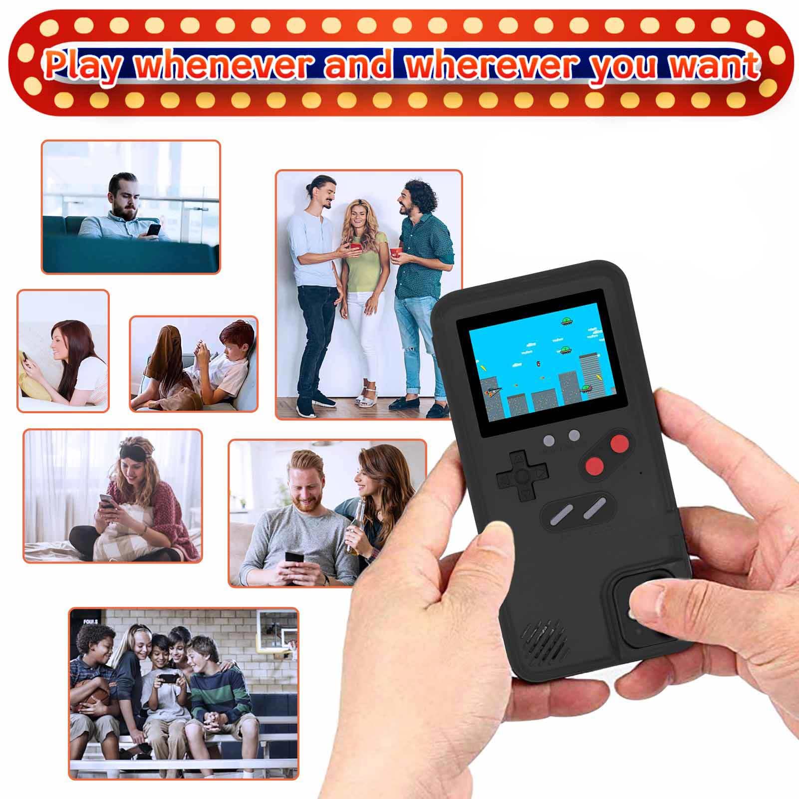 LucBuy Retro Game Console Case for iPhone 13 Pro Max - Self-Powered Protective Cover with 36 Classic Games, Full Color Display & Shockproof Bumper (Black) | Perfect for Gaming On-The-Go & Travel Entertainment