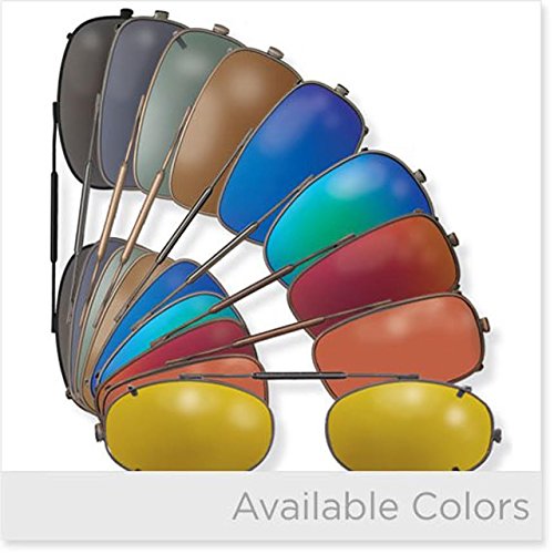 Visionaries Polarized Clip-On Sunglasses DRX Rec Gun Frame 52x33 - UV Protection & Anti-Glare for Driving, Fishing & Outdoor Activities