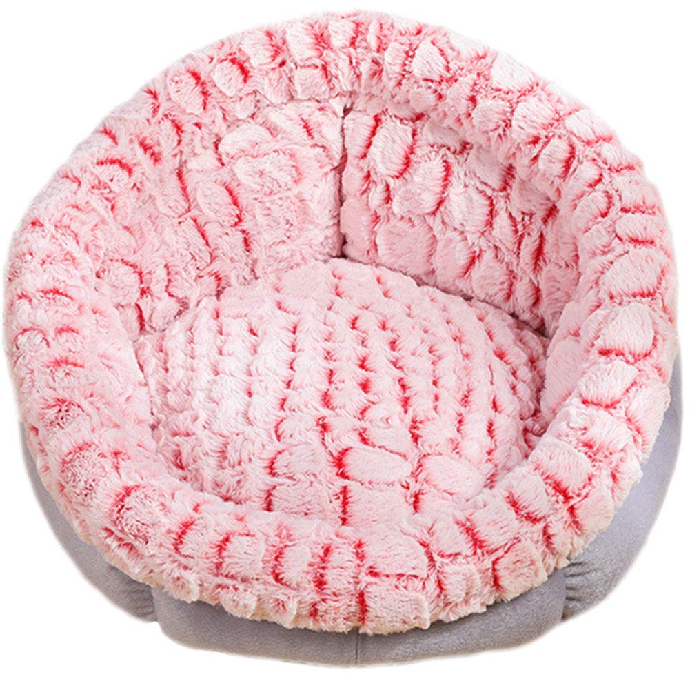 La La Pet Luxury Plush Donut Pet Bed for Cats & Small Dogs - Self Warming Calming Cuddler Bed for Improved Sleep (Pink, Small) - Perfect for Home, Office & Travel Use