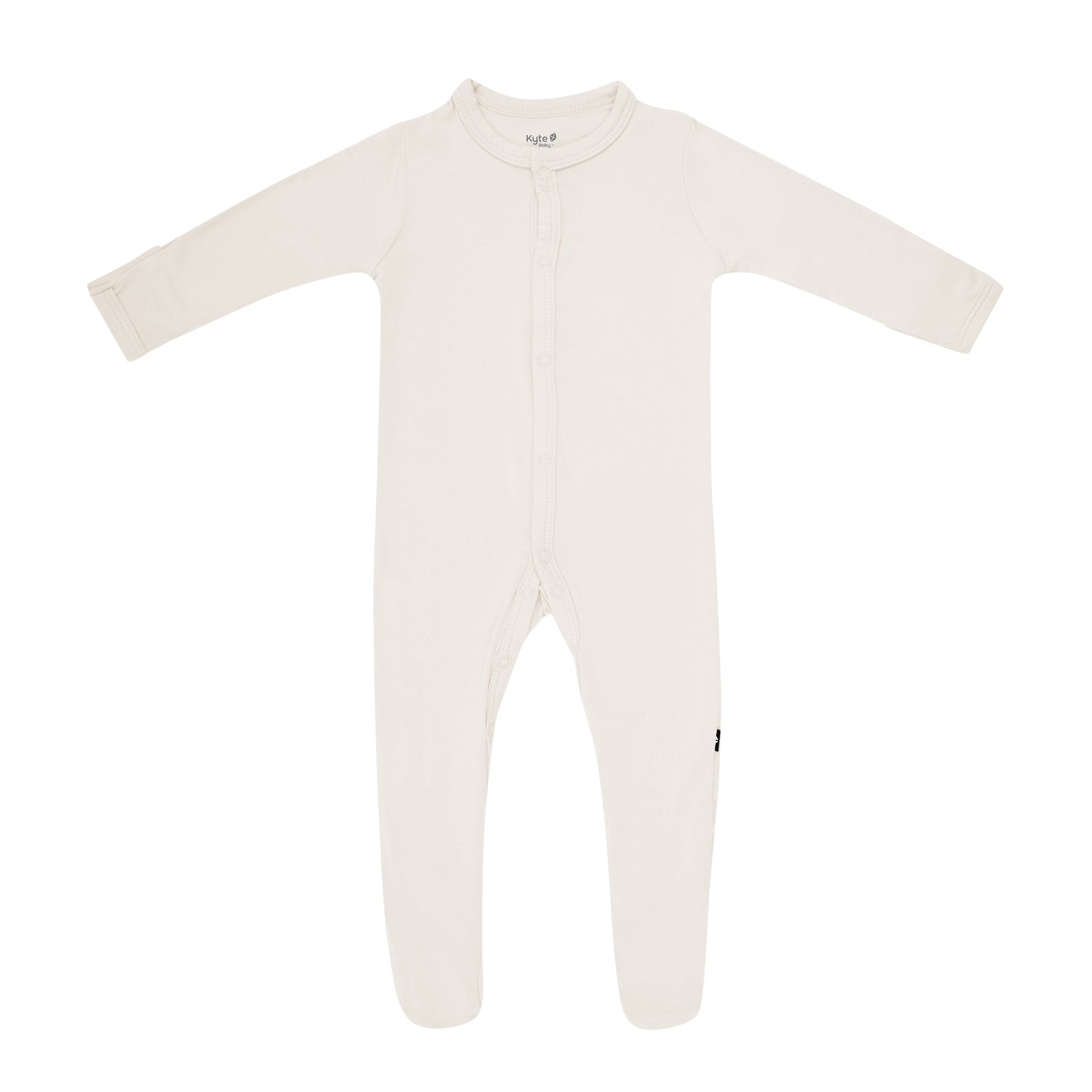 Footie In Oat - Cozy Baby Footed Pajamas | Soft Organic Cotton Sleepwear for Infants & Toddlers | Perfect for Nursery, Bedtime & Winter Comfort