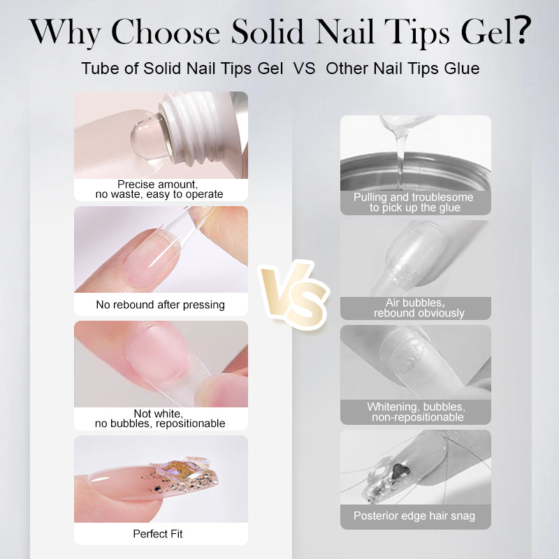 30ml Solid Nail Tips Gel - Professional Strength Acrylic Nail Glue for Long-Lasting Manicures - Perfect for Nail Extensions, Salon Use & DIY Nail Art at Home