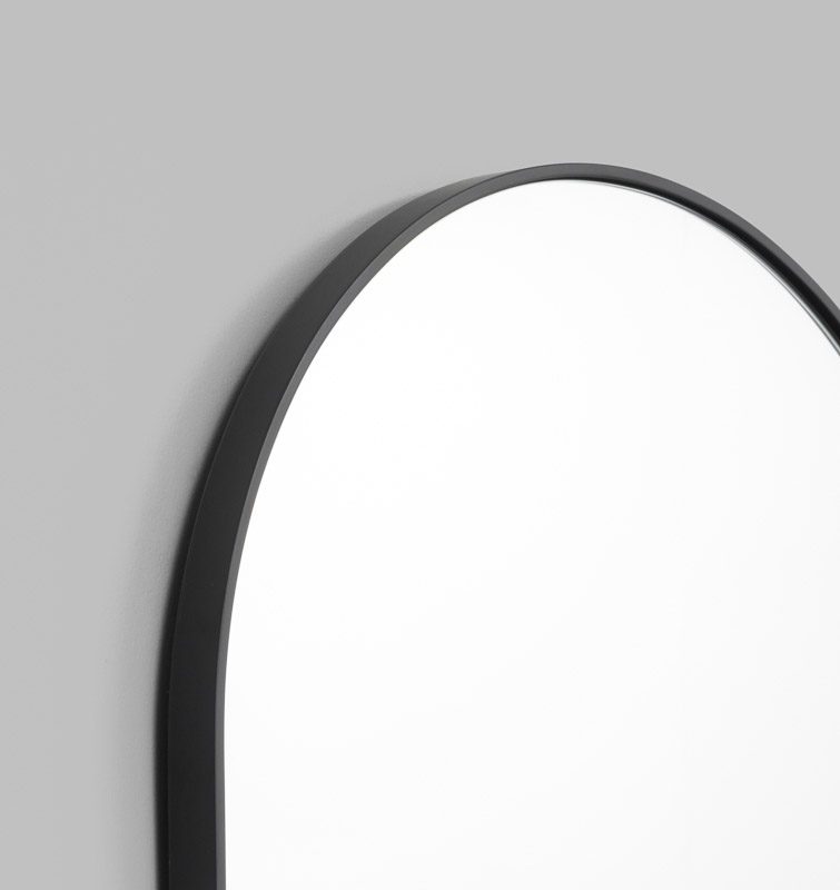 MIDDLE OF NOWHERE Bjorn Oval Mirror - Black Wall Decor (50x145cm) | Modern Home Decoration for Living Room, Bedroom & Entryway