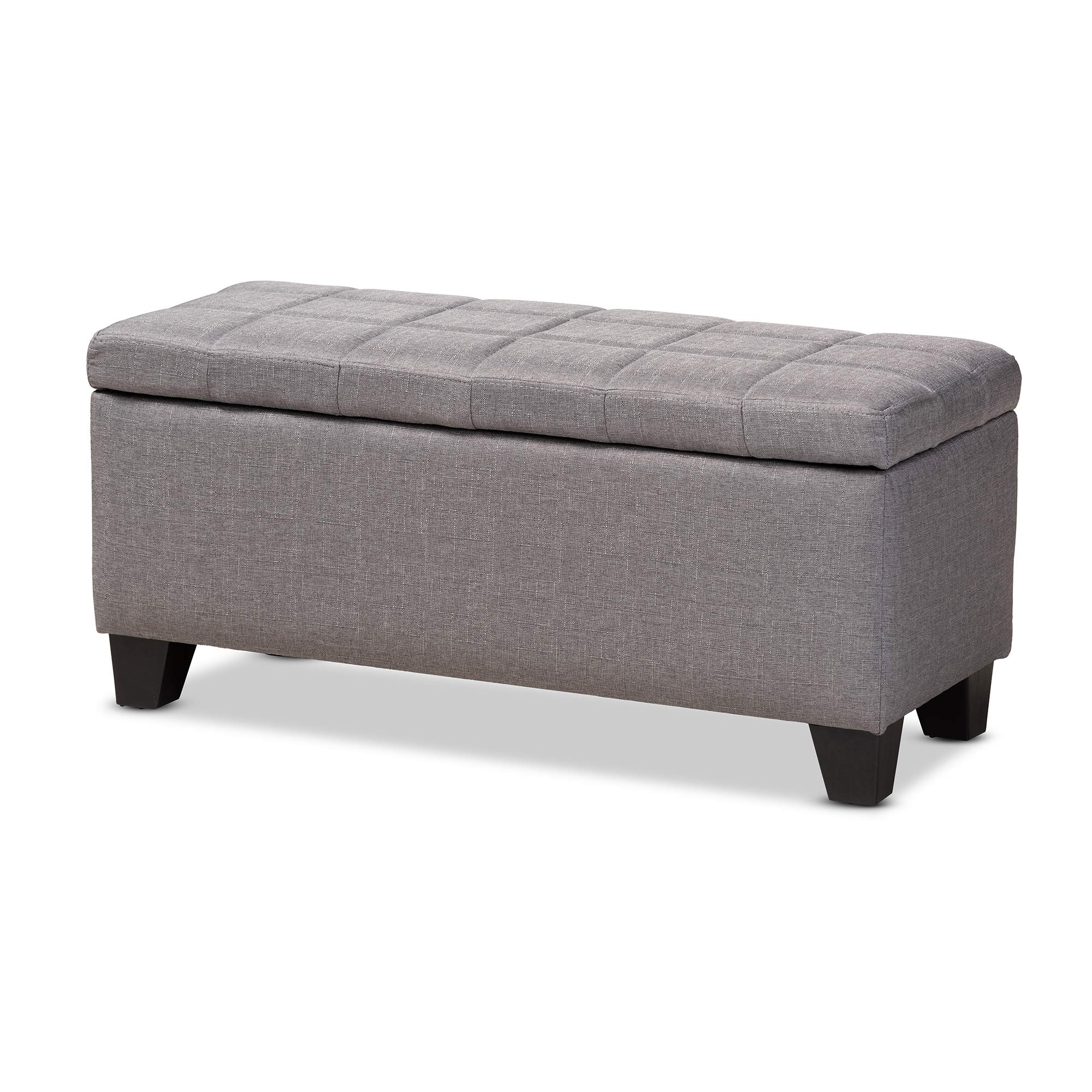 Baxton Studio Modern Gray Ottoman - Versatile Footrest, Extra Seating & Storage for Living Room, Bedroom & Office