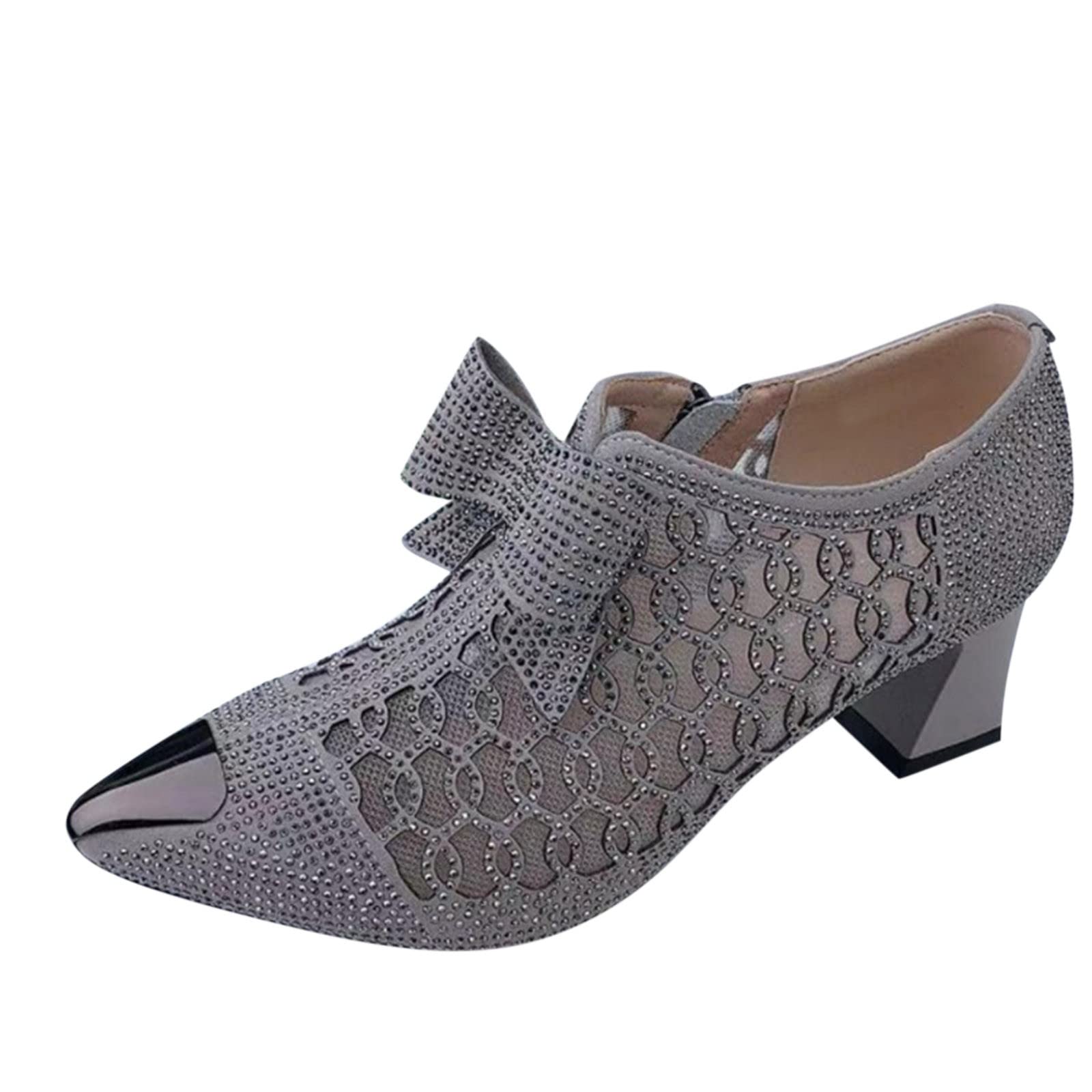 Breathable Zipper Short Boots for Women - Retro Pointed Toe High Heel Chunky Boots with Serpentine Design | Fall Fashion, Casual Wear & Office Outfits