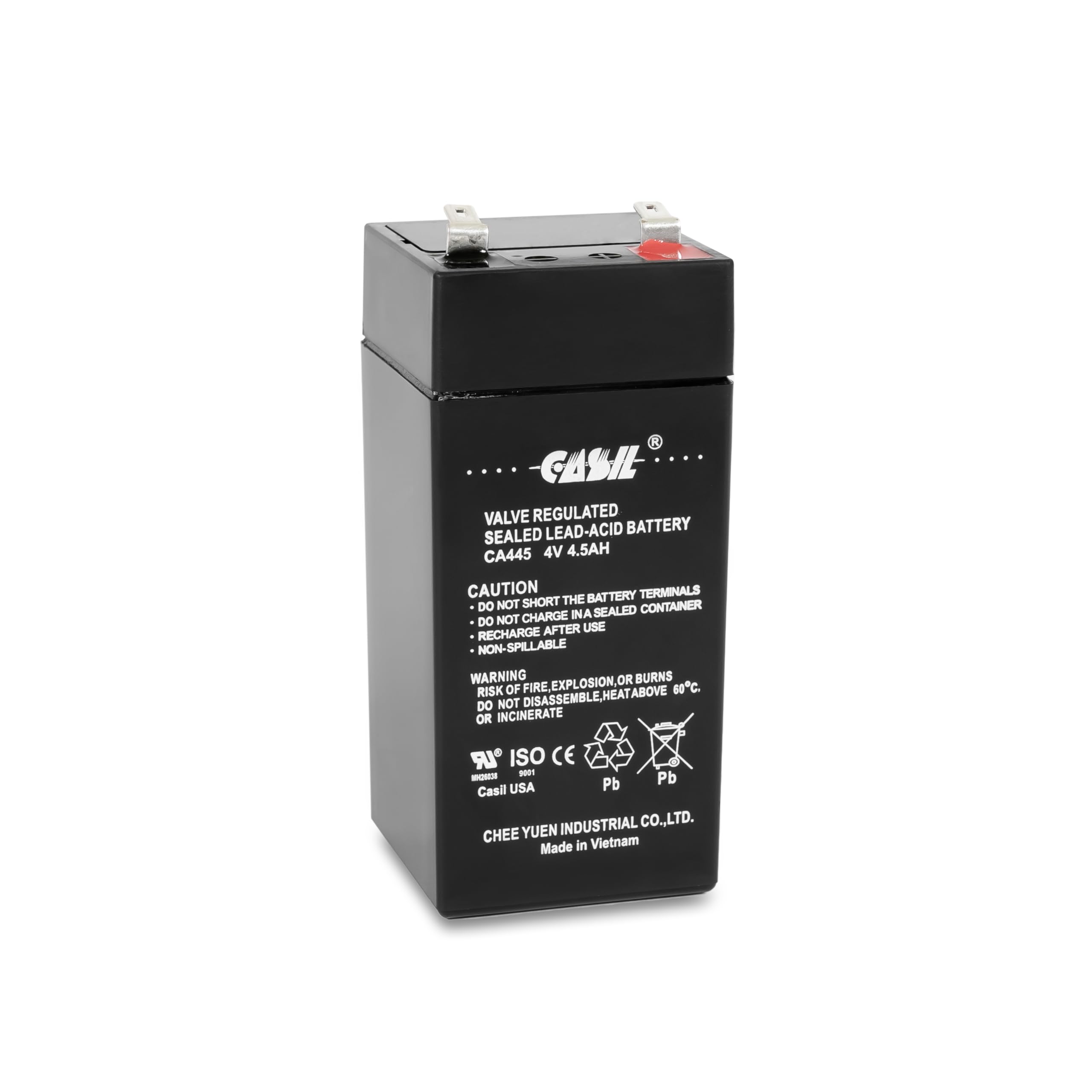 Casil 4V 4.5Ah AGM Rechargeable Solar Battery for Fi-Shock SS-440 & Zareba 2 Mile Electric Fence Charger - Perfect for Farm, Ranch & Livestock Fencing Systems