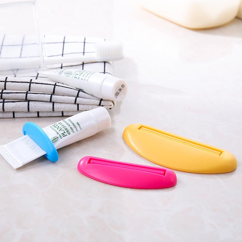 5Pcs White Plastic Toothpaste Tube Squeezer Dispenser - Toothpaste Saver Clip for Kids & Adults - Bathroom Organizer for Efficient Toothpaste Use - Perfect for Travel, Home & Daily Oral Care Routine