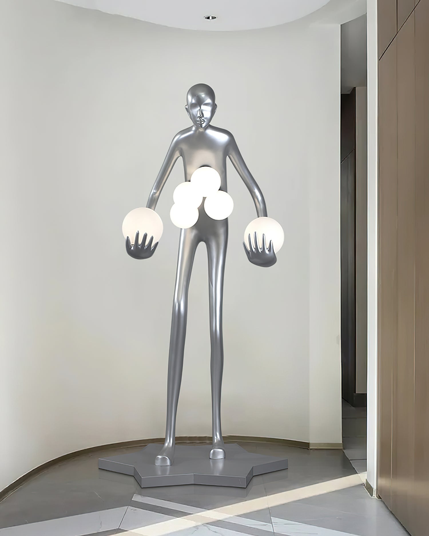 Celestial Guardian Sculpture Floor Lamp - Modern Home Decor, Feng Shui Statue, LED Lighting for Living Room, Bedroom & Office - Perfect for Meditation, Yoga & Relaxation Spaces