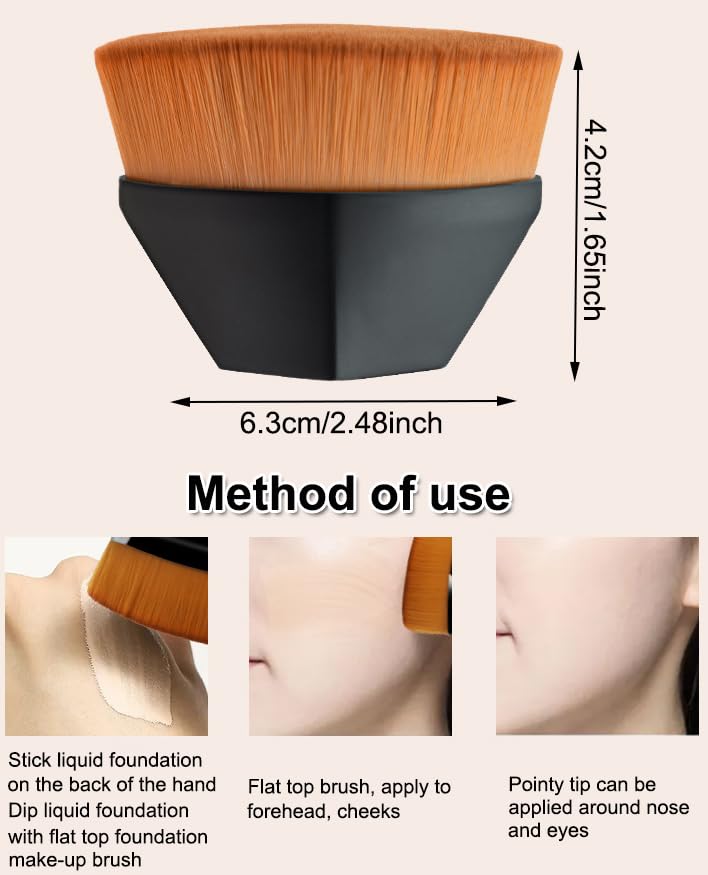 AKOAK 1 Pack Magic Foundation Makeup Brush - Portable Professional Liquid & Cream Foundation Blending Brush with Storage Case | Perfect for Flawless Airbrush Finish & Everyday Makeup Application