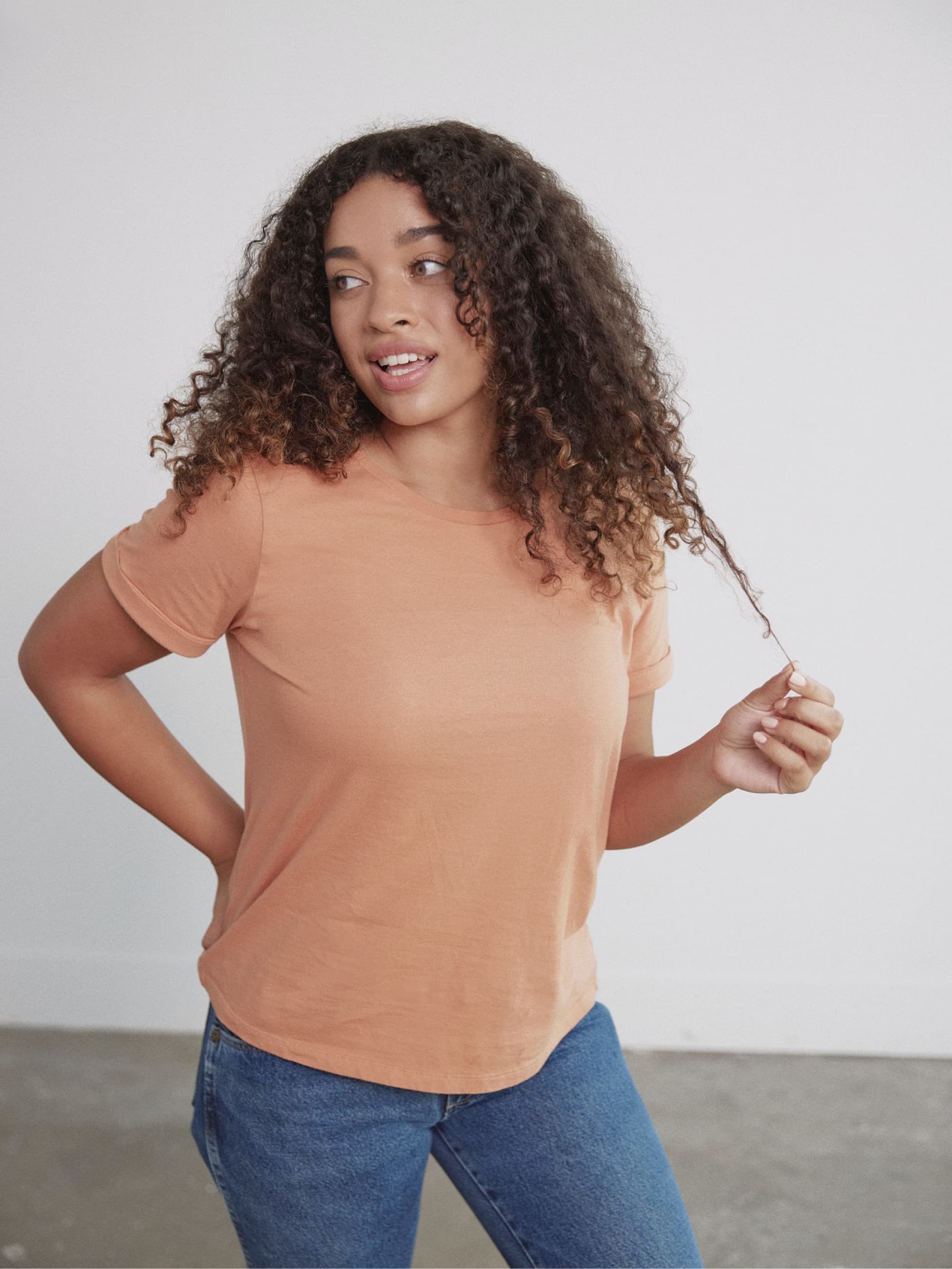 Organic Roll Cuff Tee - Soft Cotton Short Sleeve T-Shirt for Men & Women | Casual Everyday Wear, Layering, and Outdoor Activities