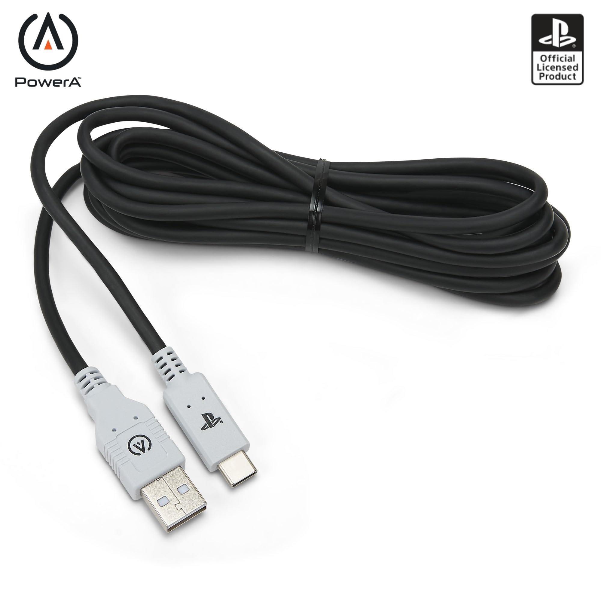 PowerA 10ft USB-C Fast Charging Cable for PlayStation 5 Controller - High-Speed Data Sync & Durable Nylon Braided Cord - Perfect for Gaming, Streaming & Mobile Charging