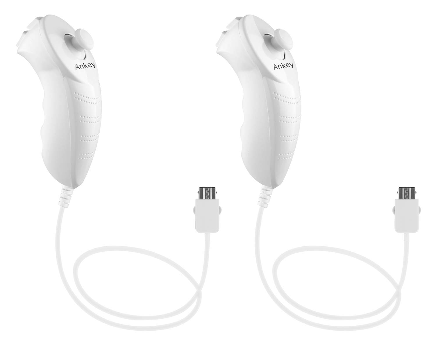 2-Pack White Nunchuck Controller Remote Replacement for Nintendo Wii & Wii U - Perfect for Gaming, Fitness & Family Fun