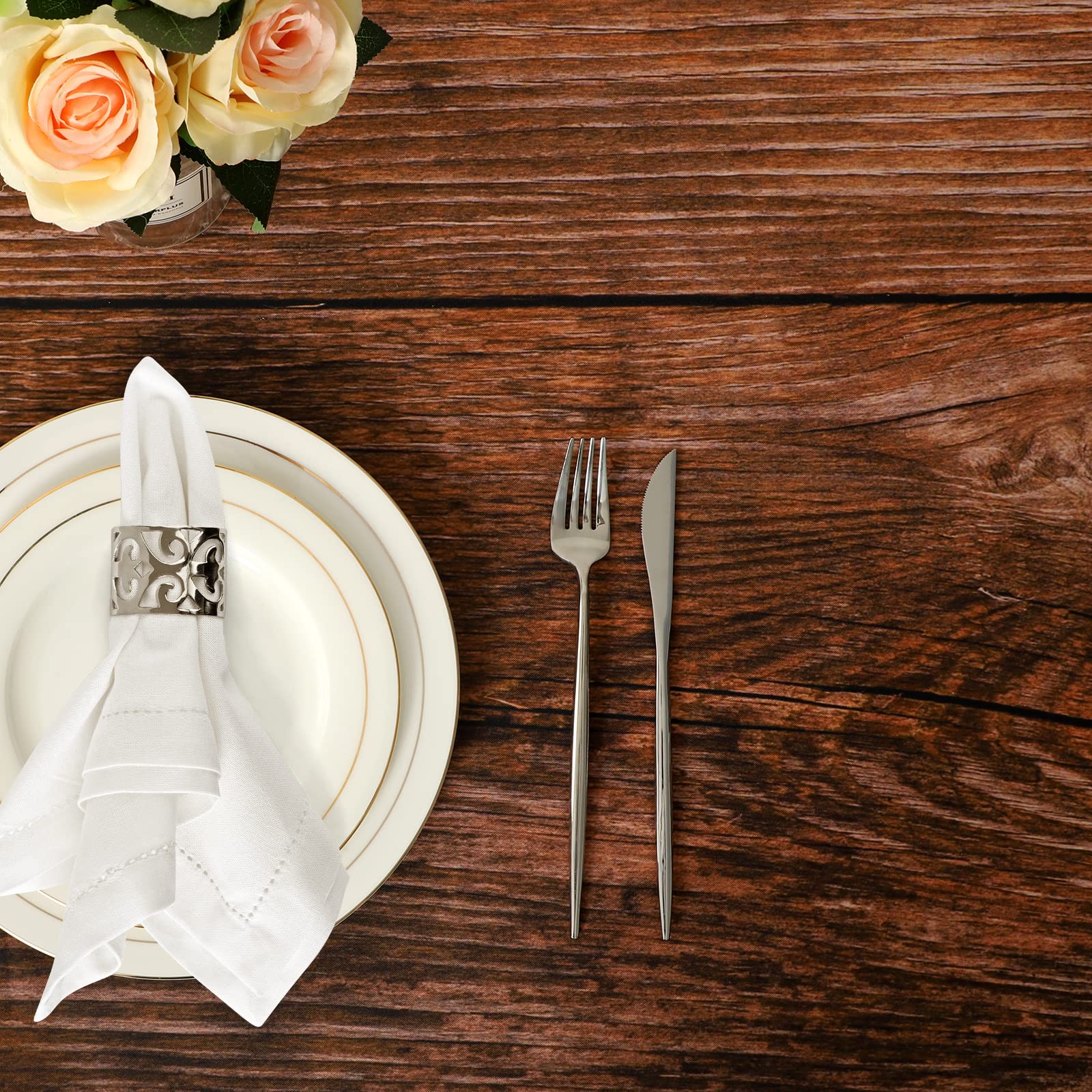 Rustic Wood Grain Rectangular Tablecloth 60x90 Inch - Polyester Party Table Decor for Dining, Wedding, and Farmhouse Events - Durable Washable Table Cover for Indoor/Outdoor Use
