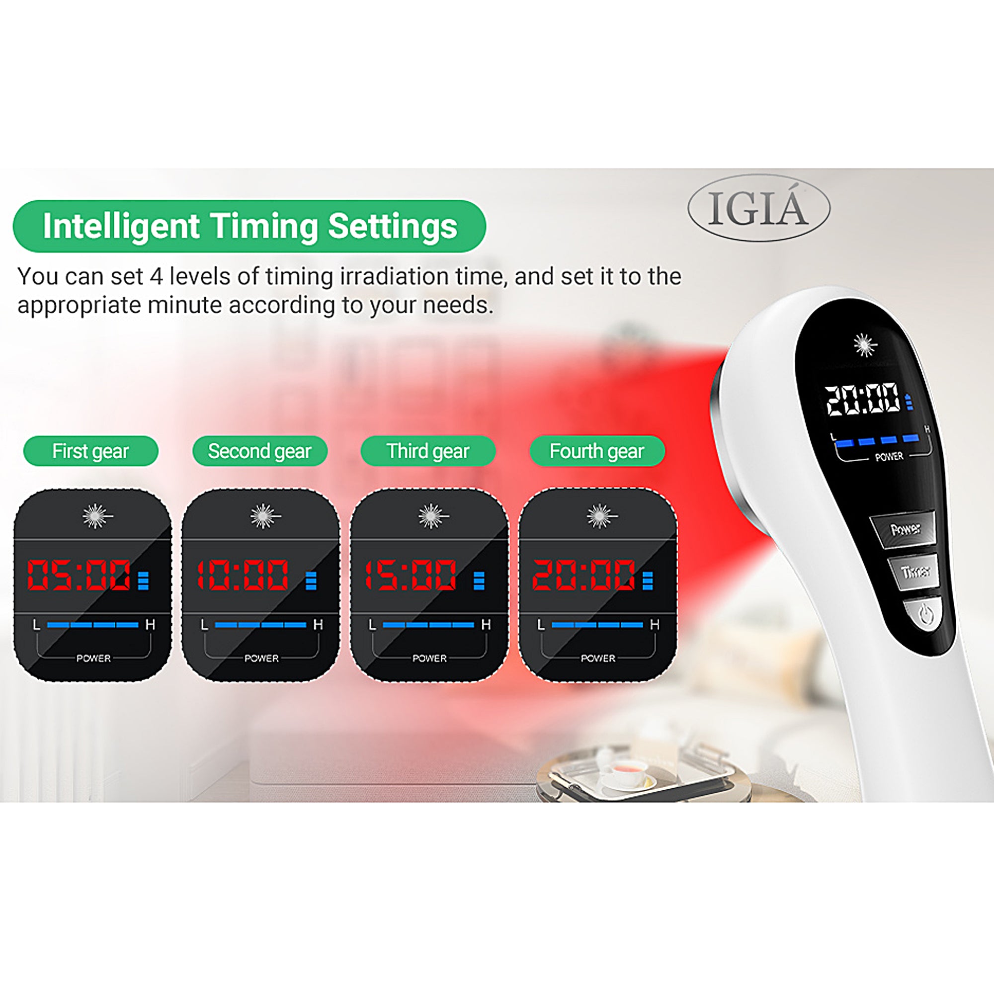 IGIA Red Light Therapy Device for Pain Relief - Adjustable Laser Modes for Customized Treatment | Home & Professional Use for Muscle Recovery, Joint Pain, and Inflammation Relief