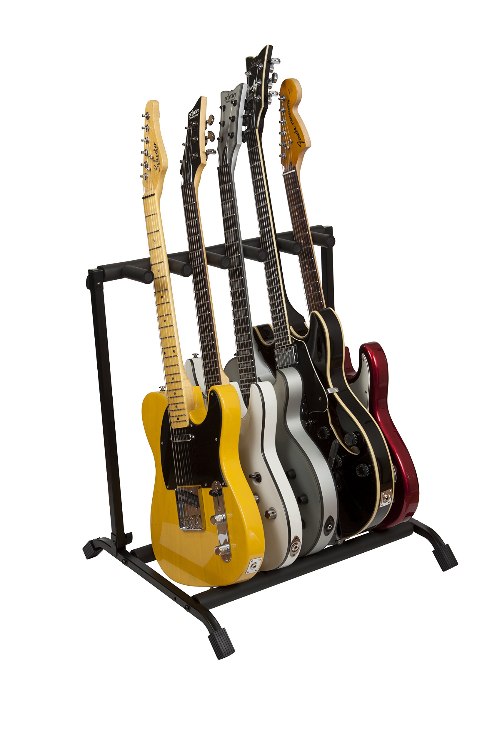 Rok-It 5 Guitar Stand Rack with Dunlop Guitar Cleaning Kit - Heavy Duty Guitar Holder & Maintenance Set for Acoustic & Electric Guitars - Perfect for Home, Studio & Stage Use