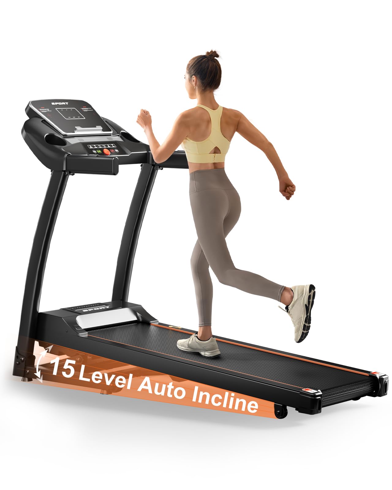 3.0 HP Folding Treadmill with Incline & Heart Rate Monitor - Digital Display Home Fitness Equipment for Walking, Running & Cardio Workouts - Perfect for Home Gym, Small Spaces & Indoor Exercise