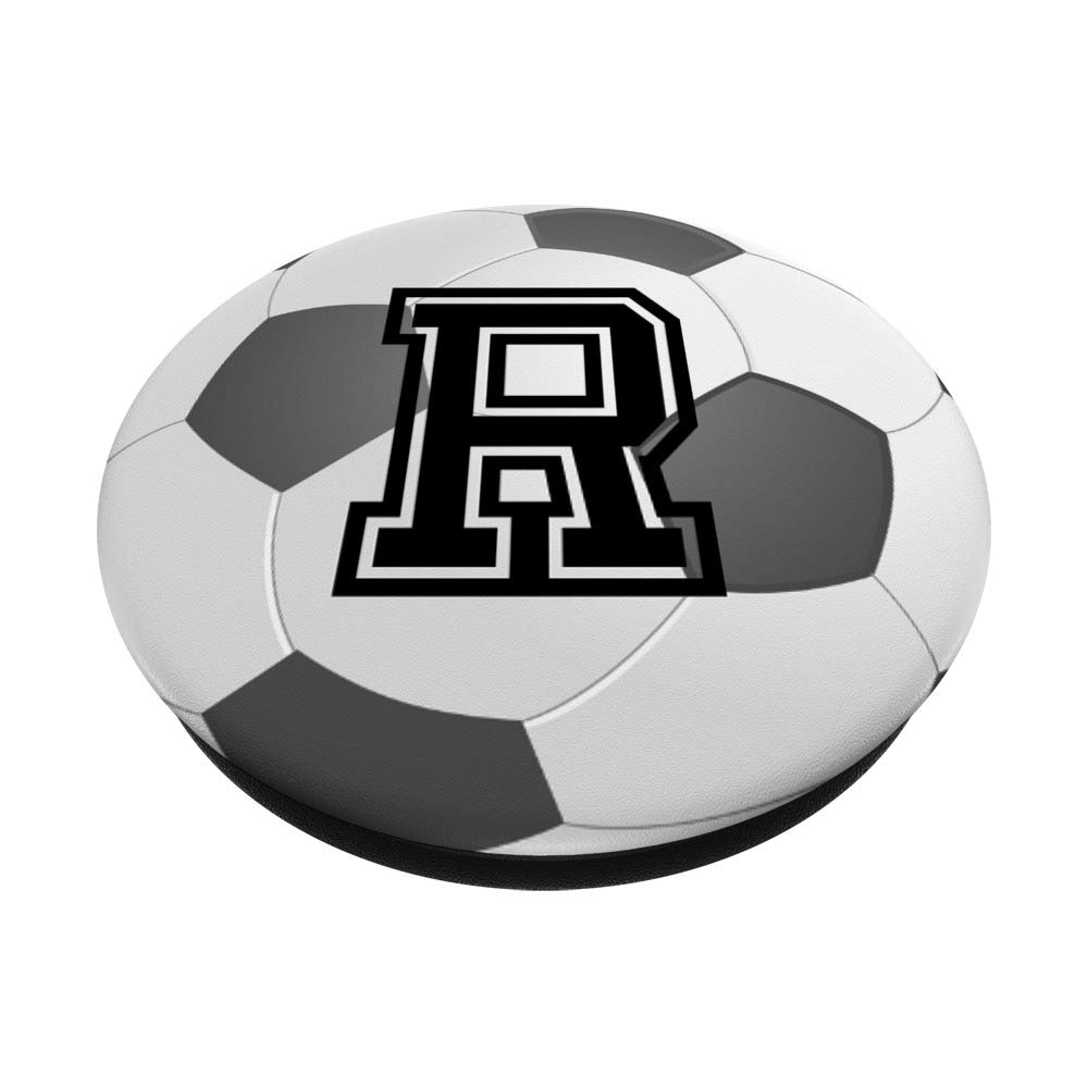 Soccer Futbol Ball Letter R Initial Grip | Swappable PopGrip for Phones & Tablets | Perfect Soccer Gifts for Fans & Players