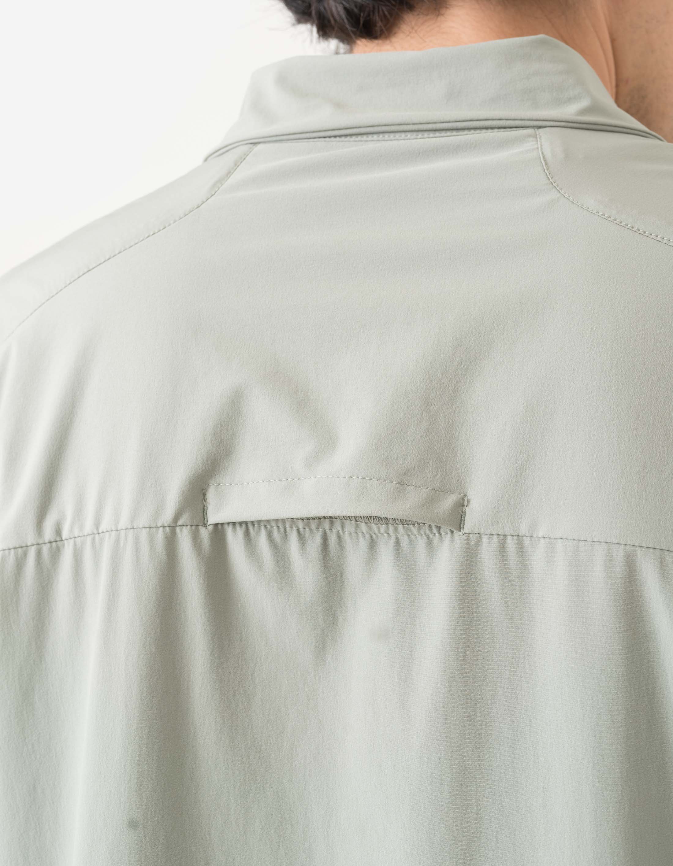 6040 Recycled Nylon Overshirt in Sage Green - Eco-Friendly Lightweight Jacket for Men | Perfect for Outdoor Adventures & Casual Streetwear