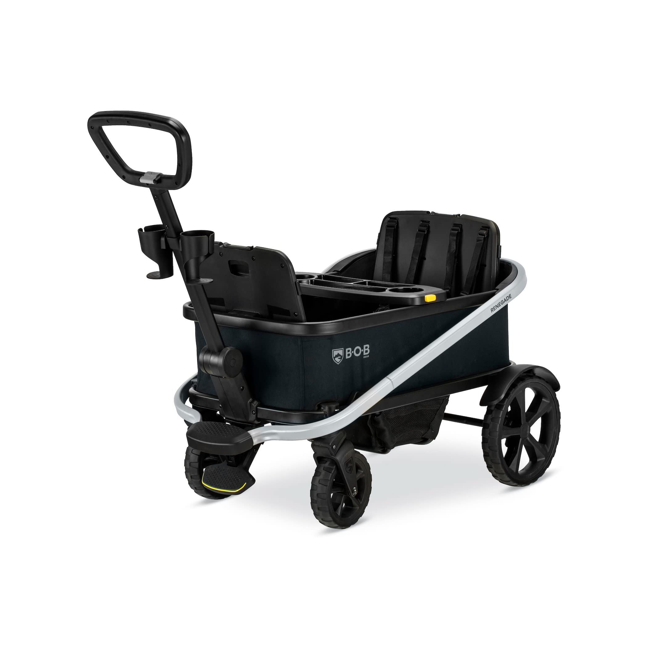 BOB Gear Renegade Foldable Stroller Wagon - 3-Seat All-Terrain Wagon with 5-Point Harness, Push/Pull Handle & Large Storage | Perfect for Beach Trips, Park Outings & Family Adventures (Nightfall)