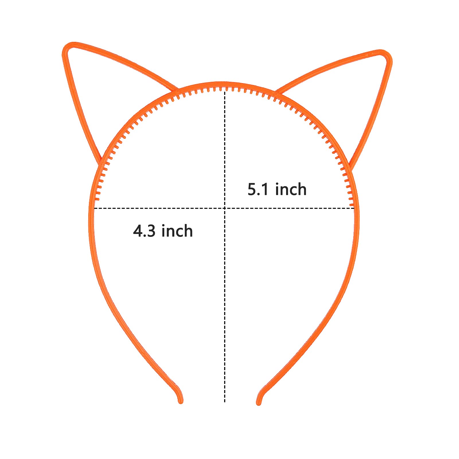 10 Pcs Plastic Cat Ears Headbands for Kids, Girls & Women - Multicolor Cute Sawtooth Kitty Ears Headwear for Halloween, Birthday Party, Cosplay & Costume Accessories