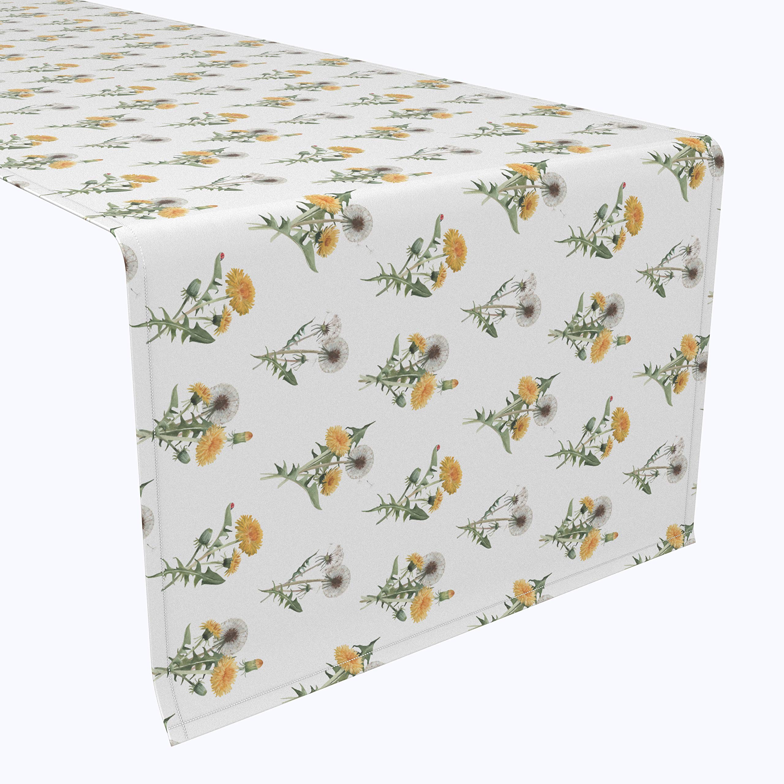 Machine Washable 100% Milliken Polyester Fabric Tablecloths, Table Runners & Napkins - Dandelion Print (12