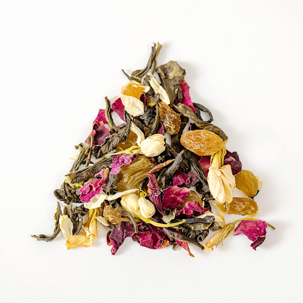 Premium White Grape Rose Jasmine Green Tea - Refreshing Floral Fruit Blend for Relaxation & Wellness | Perfect for Afternoon Tea, Gift Giving & Aromatherapy Moments