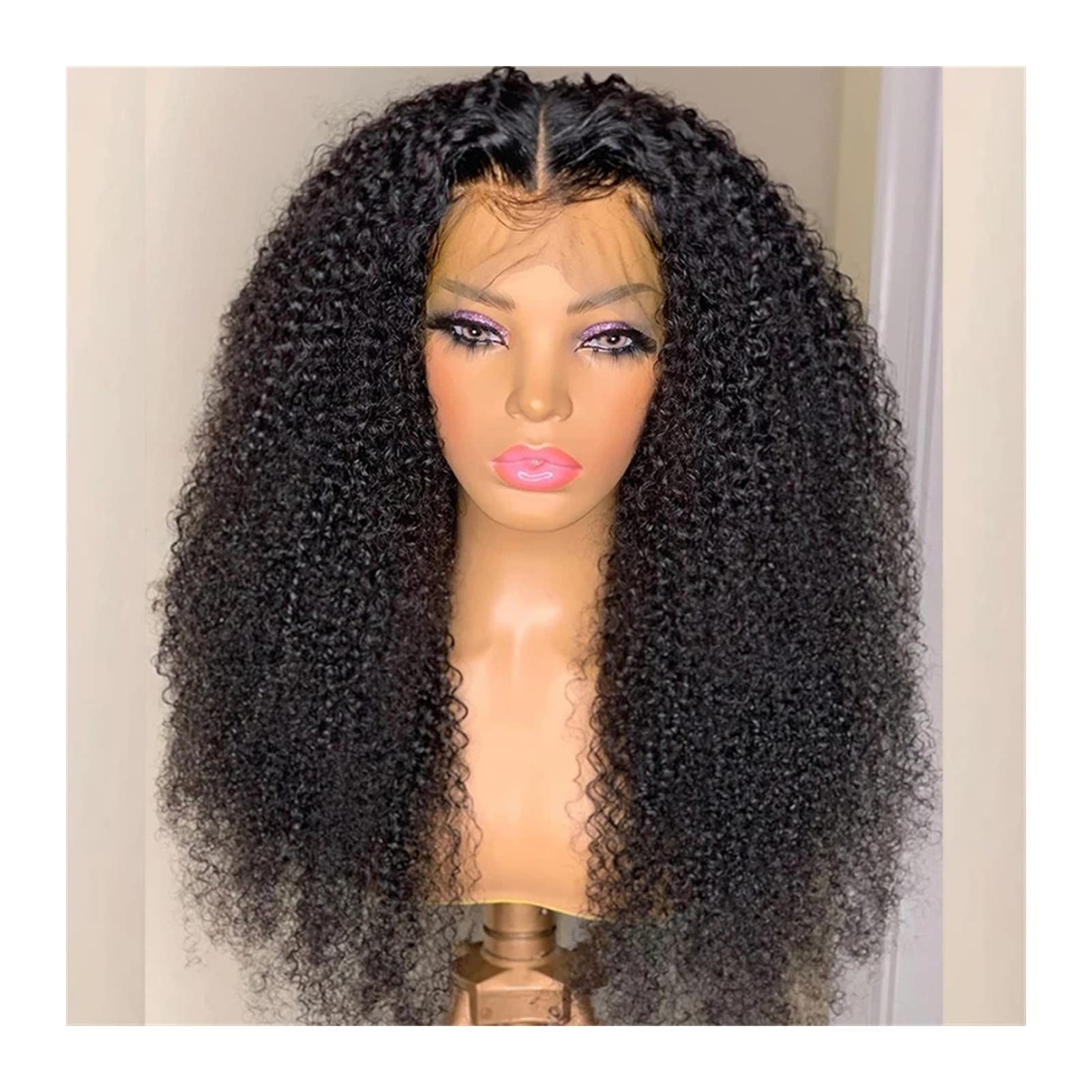 TOMYEUS Heat Resistant Synthetic Lace Front Wig for Black Women - 180% Density Deep Kinky Curly Human Hair-Like Wig with Baby Hair | Perfect for Daily Wear, Cosplay, and Protective Styling