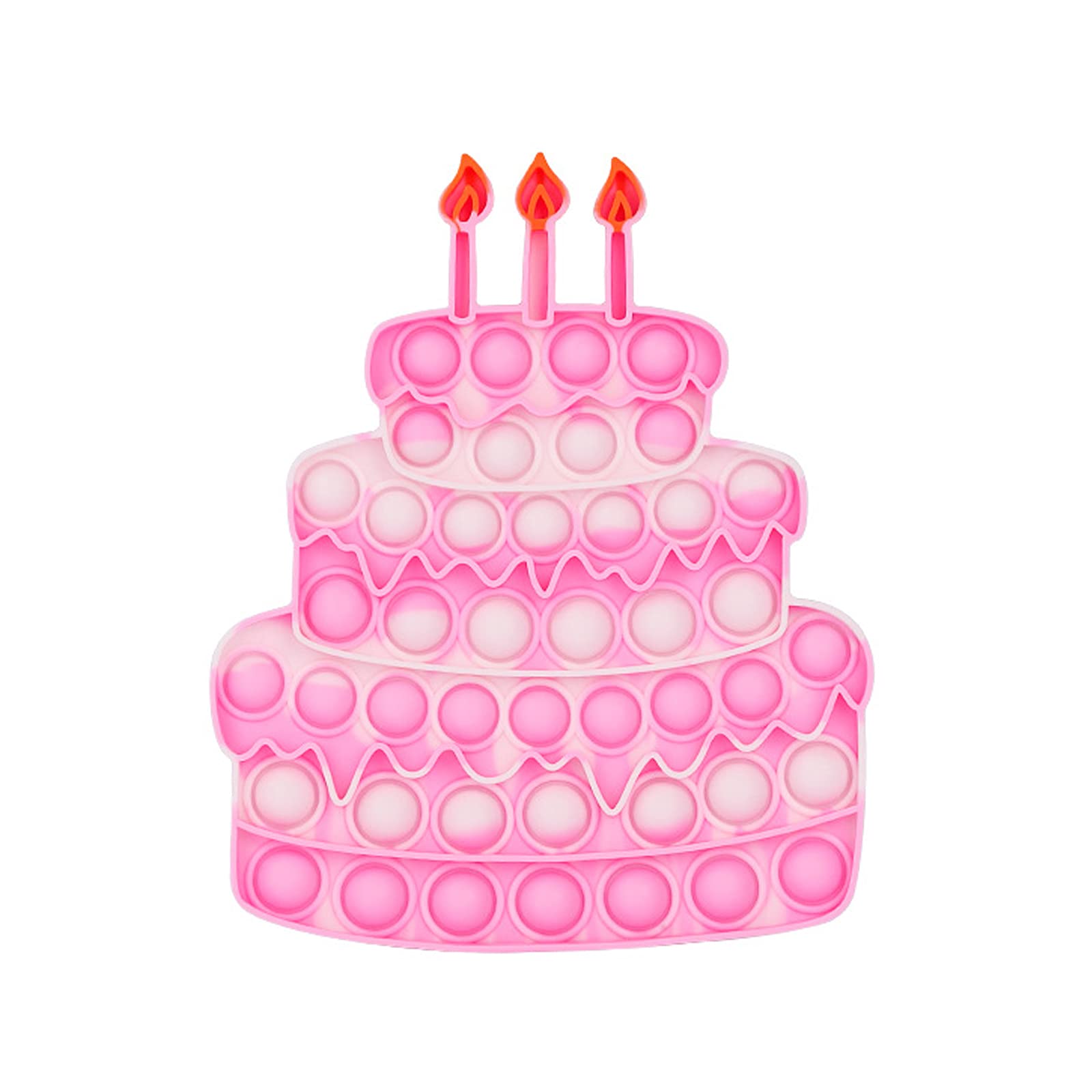 Komoo Funny Pop Fidget Toys - Silicone Sensory Squeeze Bubbles for Stress Relief, Anti-Anxiety, Autism & ADHD - Multi-Item Sensory Popper Toy Set (Cake Design) - Perfect for Office, Classroom & Home Relaxation