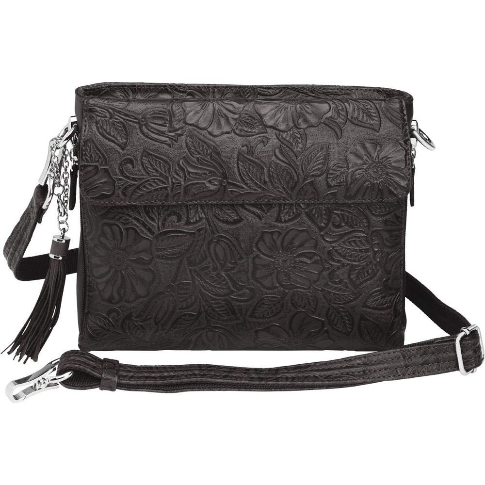 Concealed Carry Purse for Women - Genuine Leather Crossbody Bag with Gun Holster | American Cowhide Handbag by Gun Tote'n Mamas (Black) | Perfect for Everyday Carry, Travel & Self-Defense