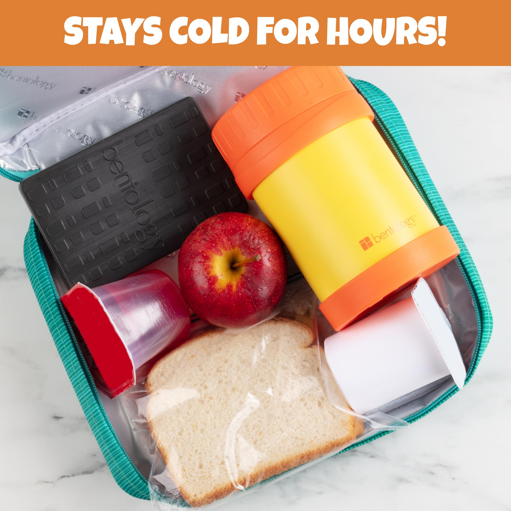 Reusable Ice Brick Hard Ice Pack Set of 3 - Fits Kids Lunch Box, Bento & Cooler Bags - Long Lasting Slim Freezer Packs for Food & Drinks - Perfect for School, Picnics & Outdoor Activities