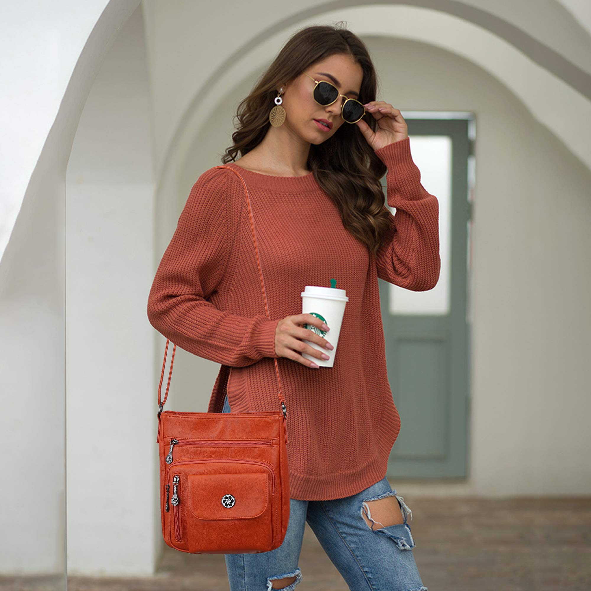 Angel Kiss Vegan Leather Crossbody Bag for Women - Adjustable Strap Small Shoulder Purse | Perfect for Work, Travel & Everyday Use