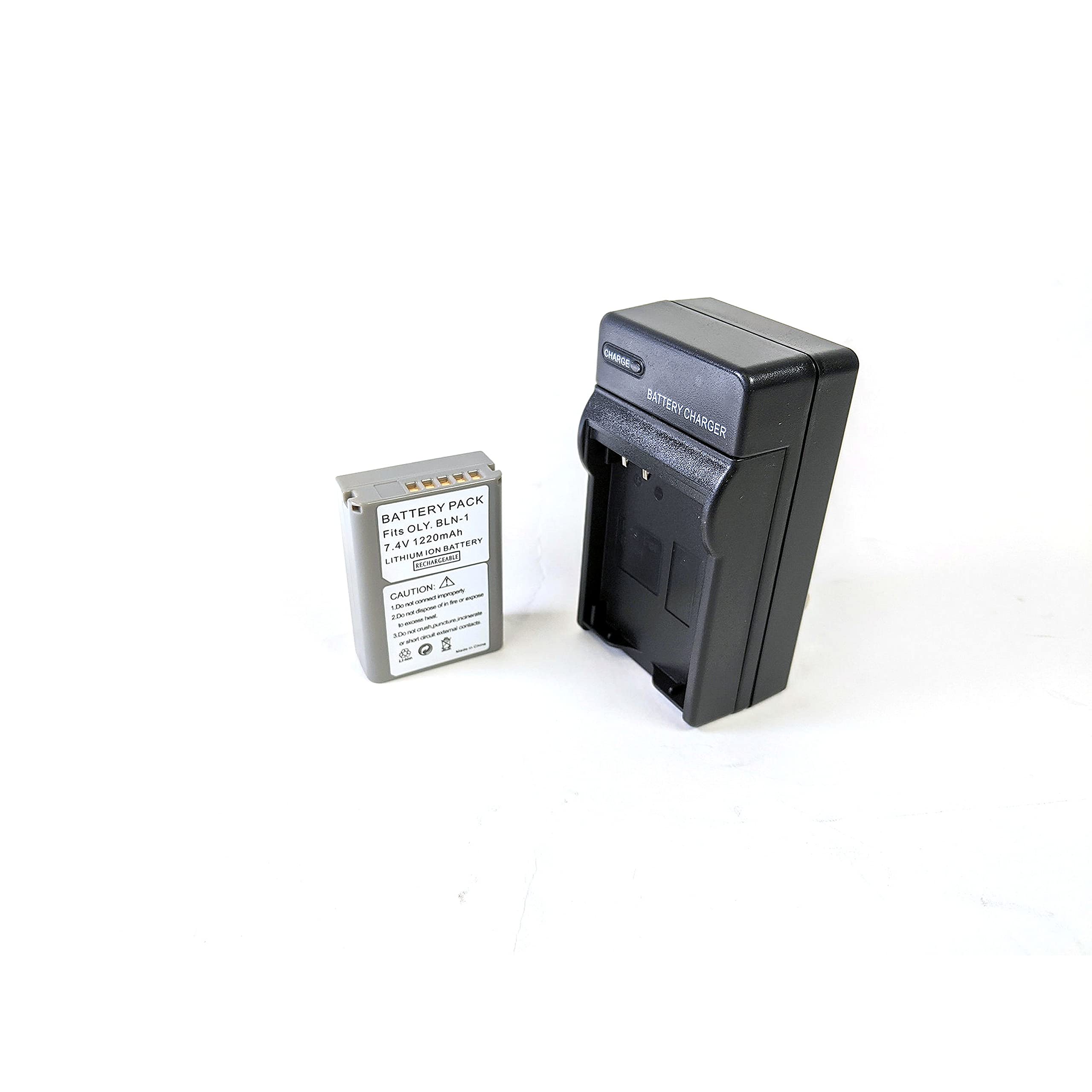 Bescor BLN-1 Replacement Battery & Dual Charger Kit for Olympus OM-D E-M1 E-M5 E-M10 Cameras - Perfect for Travel Photography & Professional Shooting