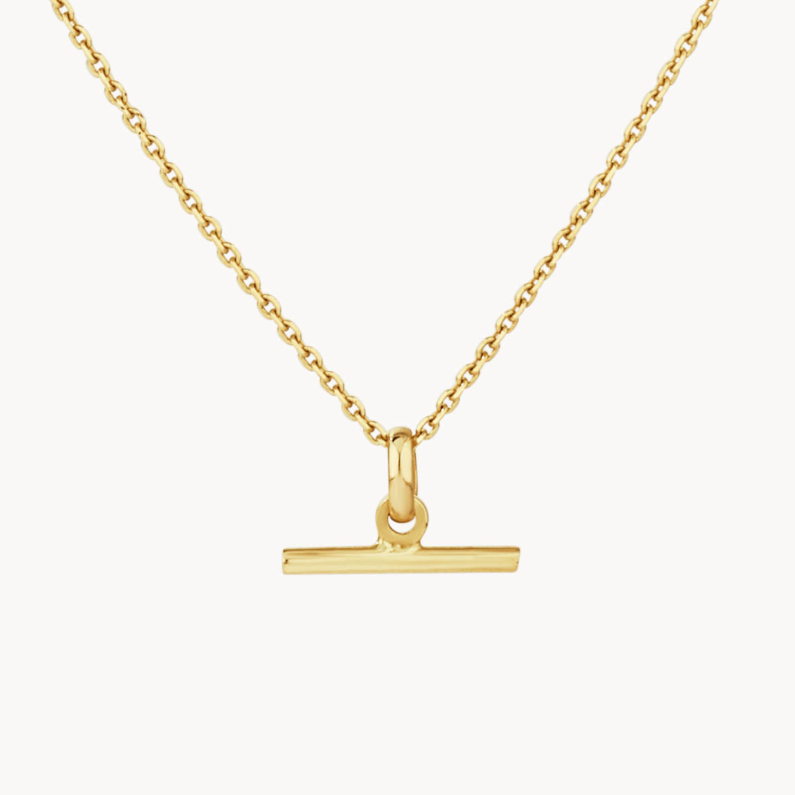10k Gold Micro T Bar Necklace - Dainty Minimalist Pendant for Women - Perfect for Everyday Wear, Layering & Gifting