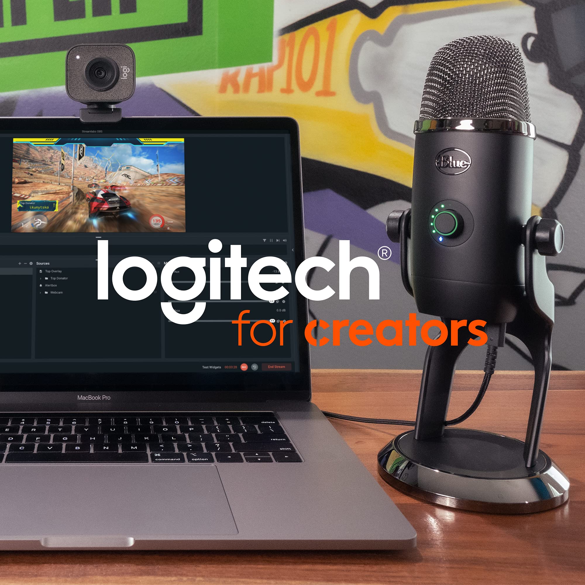 Logitech Blue Yeti USB Microphone - 10th Anniversary Edition - Silver - Professional Condenser Mic for Streaming, Podcasting, Gaming & Home Studio Recording