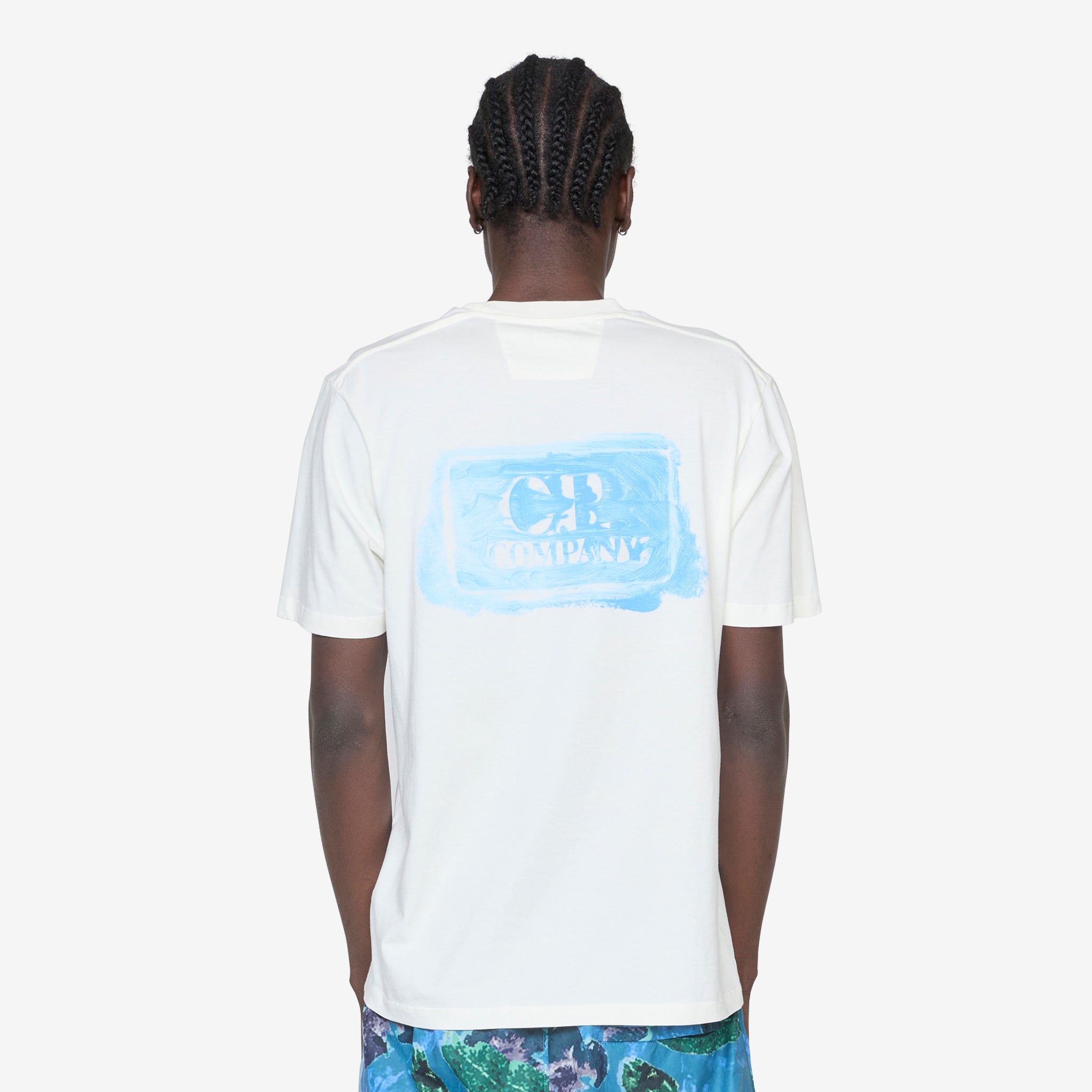 30/1 Jersey Graphic Logo T-Shirt - Soft Gauze Fabric White Cotton Tee for Casual Wear & Street Style Outfits