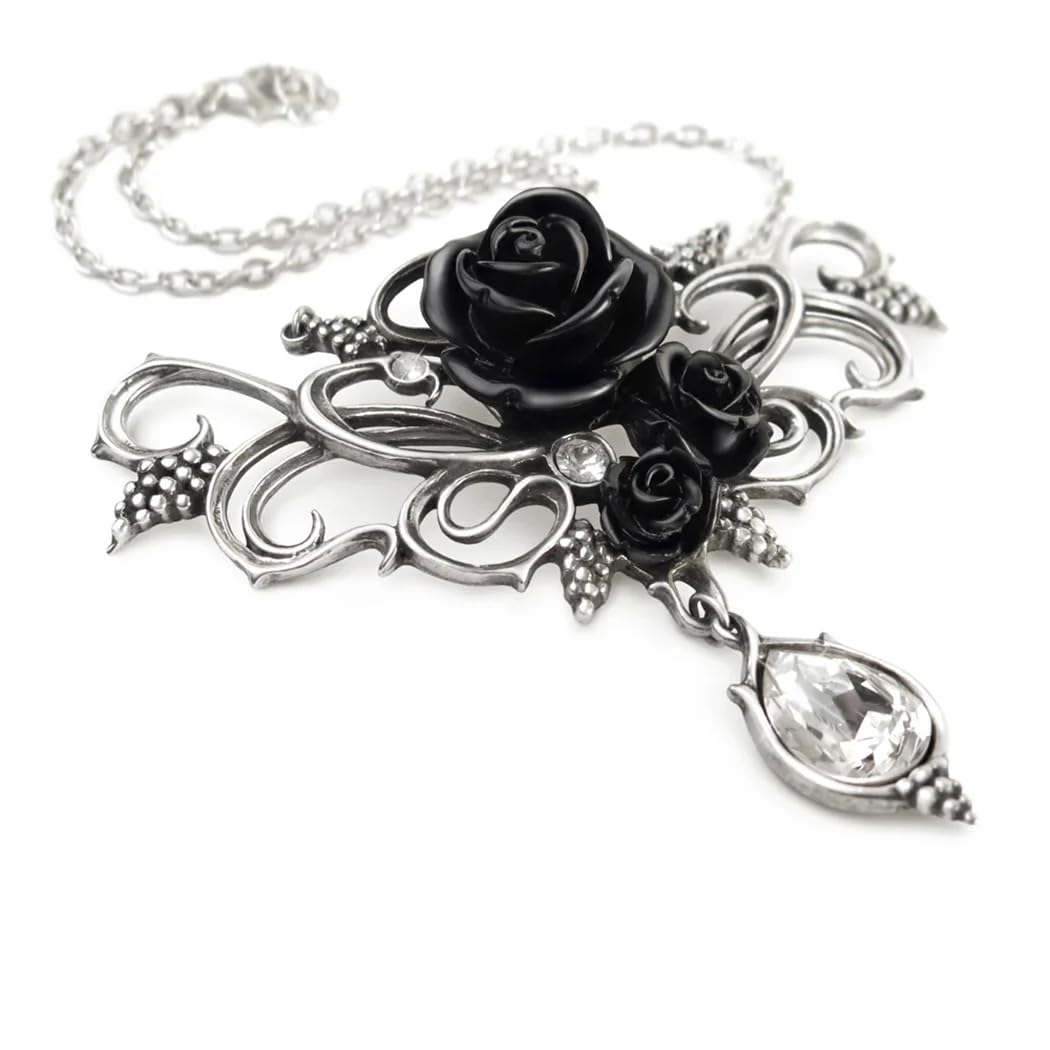 Alchemy of England P700 BACCHANAL ROSE Silver Necklace - Elegant Floral Jewelry for Women, Perfect for Weddings, Parties & Special Occasions
