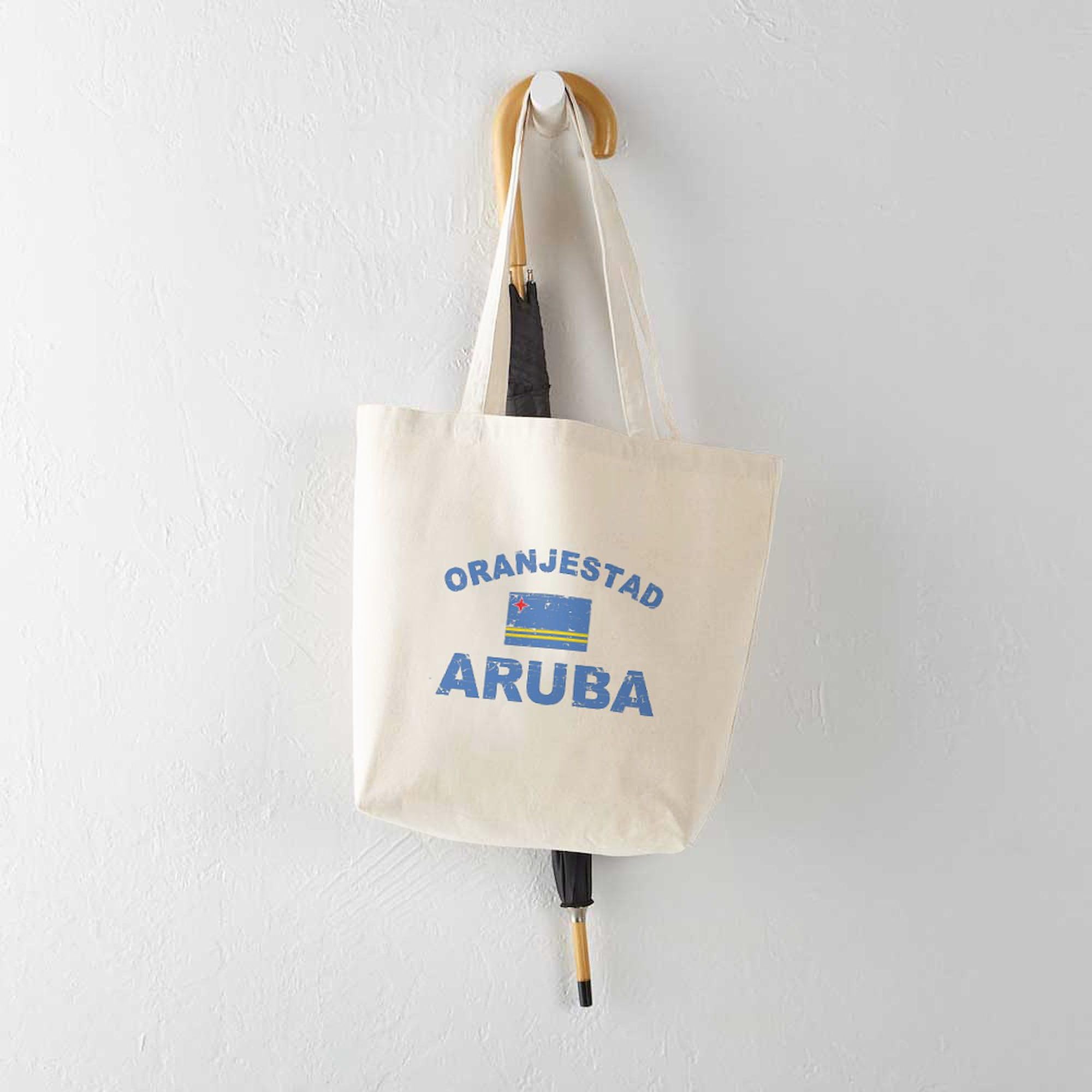 Oranjestad Aruba Designs Natural Canvas Tote Bag - Eco-Friendly Reusable Shopping Bag for Beach, Grocery & Travel | CafePress