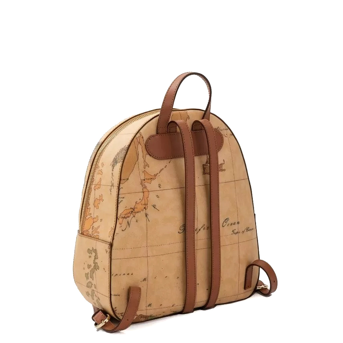 Alviero Martini 1a Classe Geo Classic Leather-Trimmed Backpack CE0336000 in Natural - Stylish Travel & School Bag for Women & Men