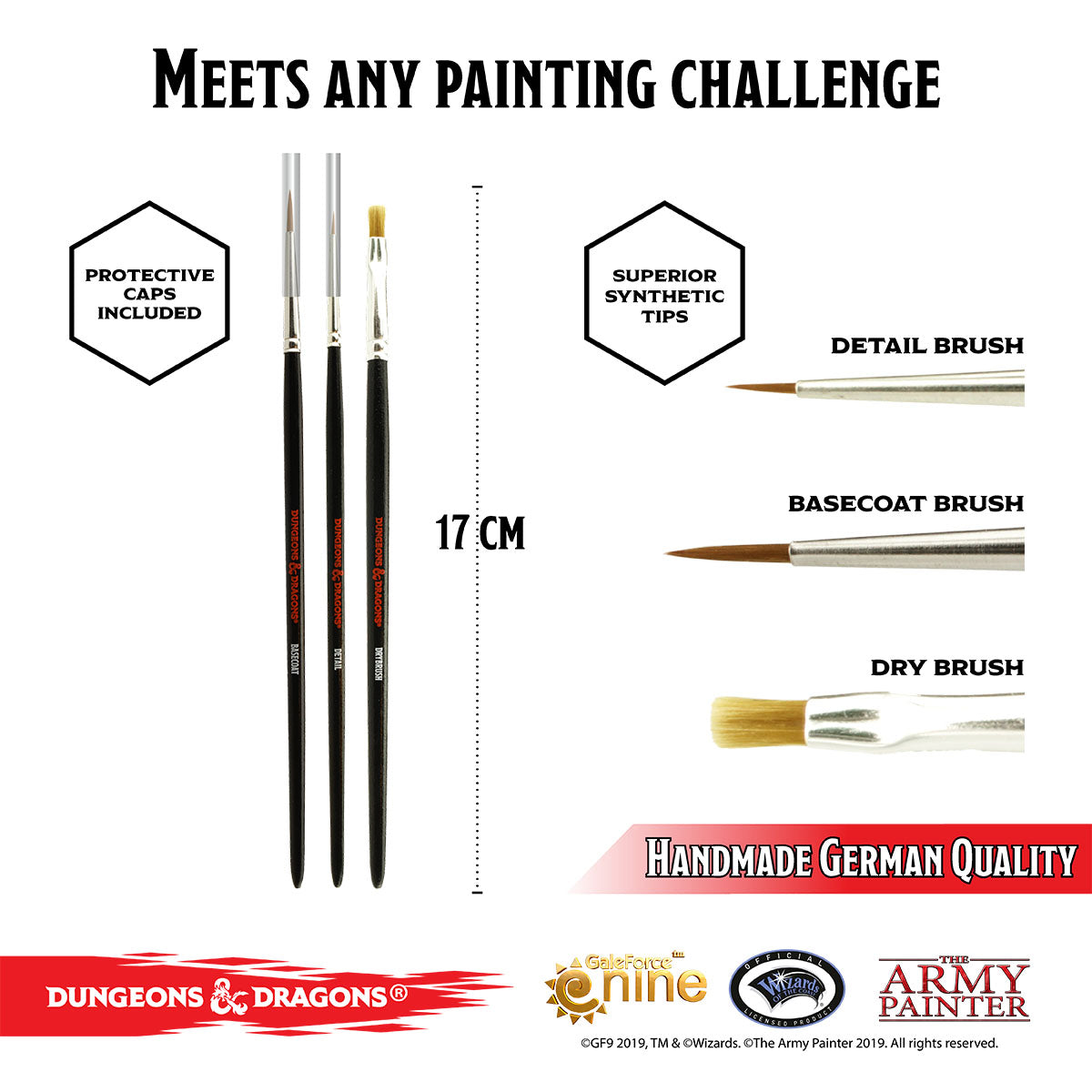 D&D Nolzur's Marvelous Miniature Paint Brush Set for Dungeons & Dragons - Premium Detail Brushes for Tabletop RPG Miniature Painting & Wargaming