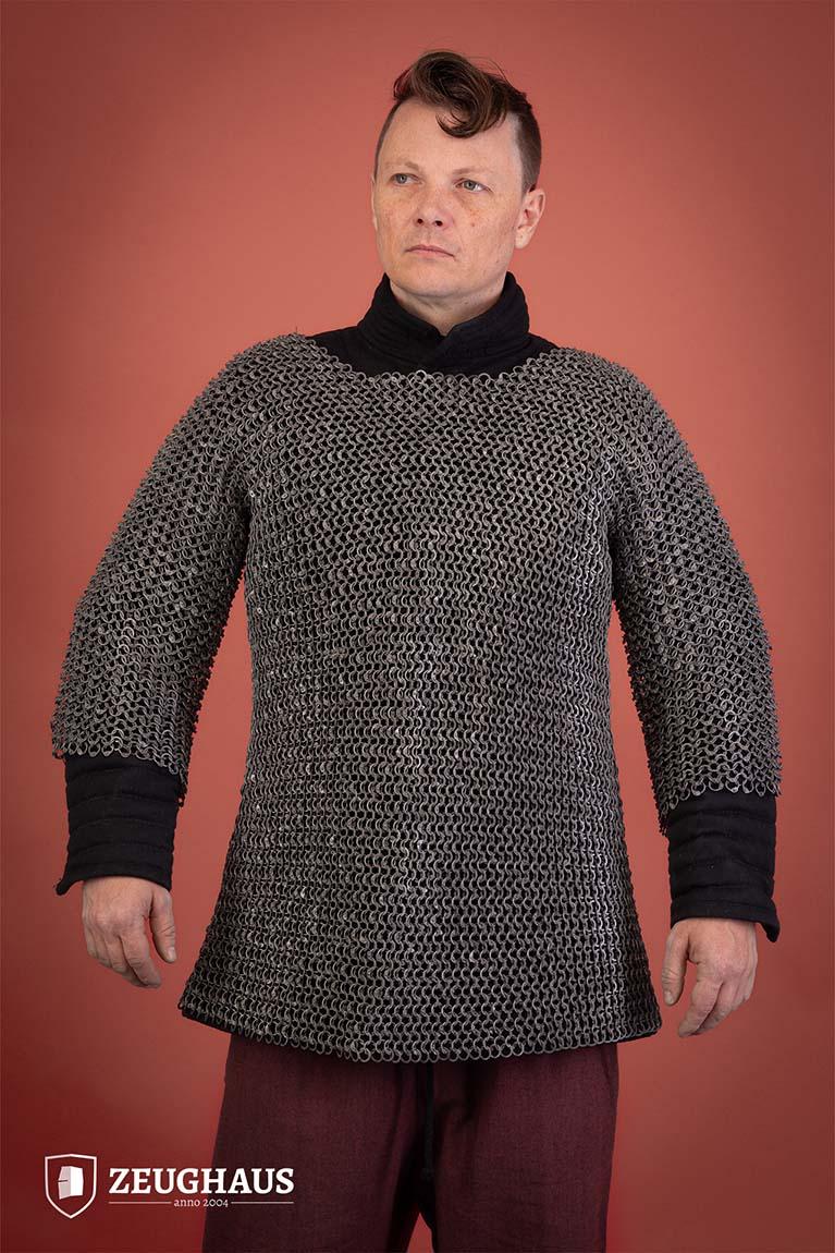 Chainmail Haubergeon Round Ring Riveted 10mm Aluminum Armor - Perfect for Medieval Reenactment, LARP & Cosplay