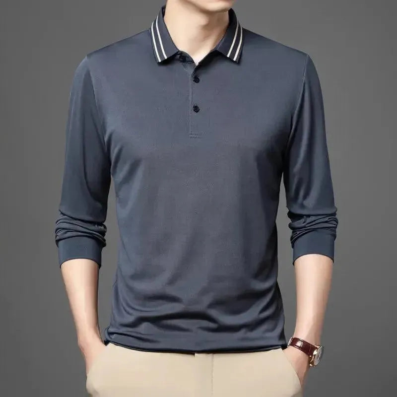 Men's Striped Collar Polo Shirt - Casual Short Sleeve Button Down Shirt for Business, Golf & Summer Outfits