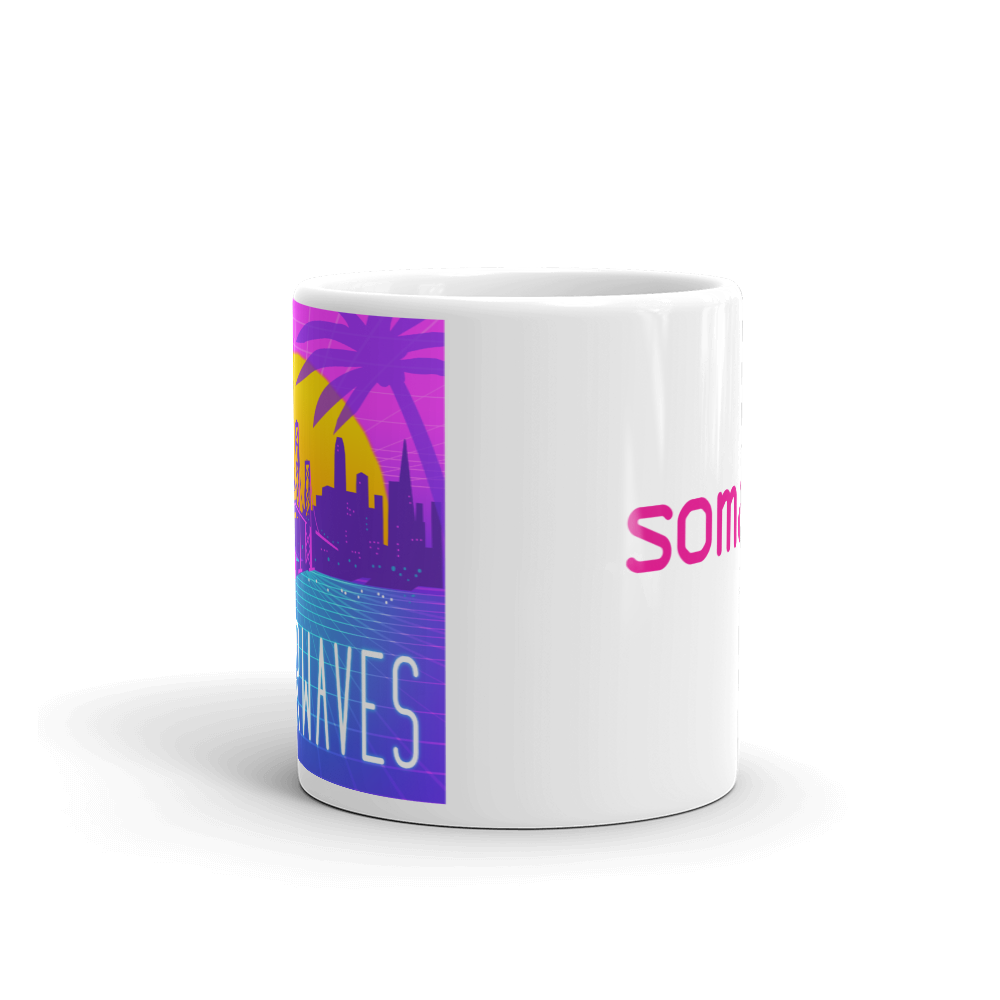 Vaporwave Aesthetic Ceramic Coffee Mug - Retro 80s & 90s Nostalgia Design - Perfect for Home, Office & Gift Giving