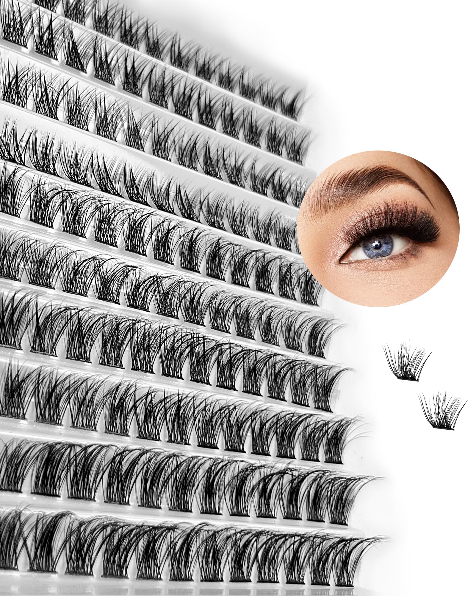 Gekinye 120pcs Faux Mink Eyelash Extensions - 3D Fluffy Wispy Lashes for Natural Look (8-16mm) | DIY Individual Lash Clusters for Home Use | Perfect for Weddings, Parties & Daily Makeup