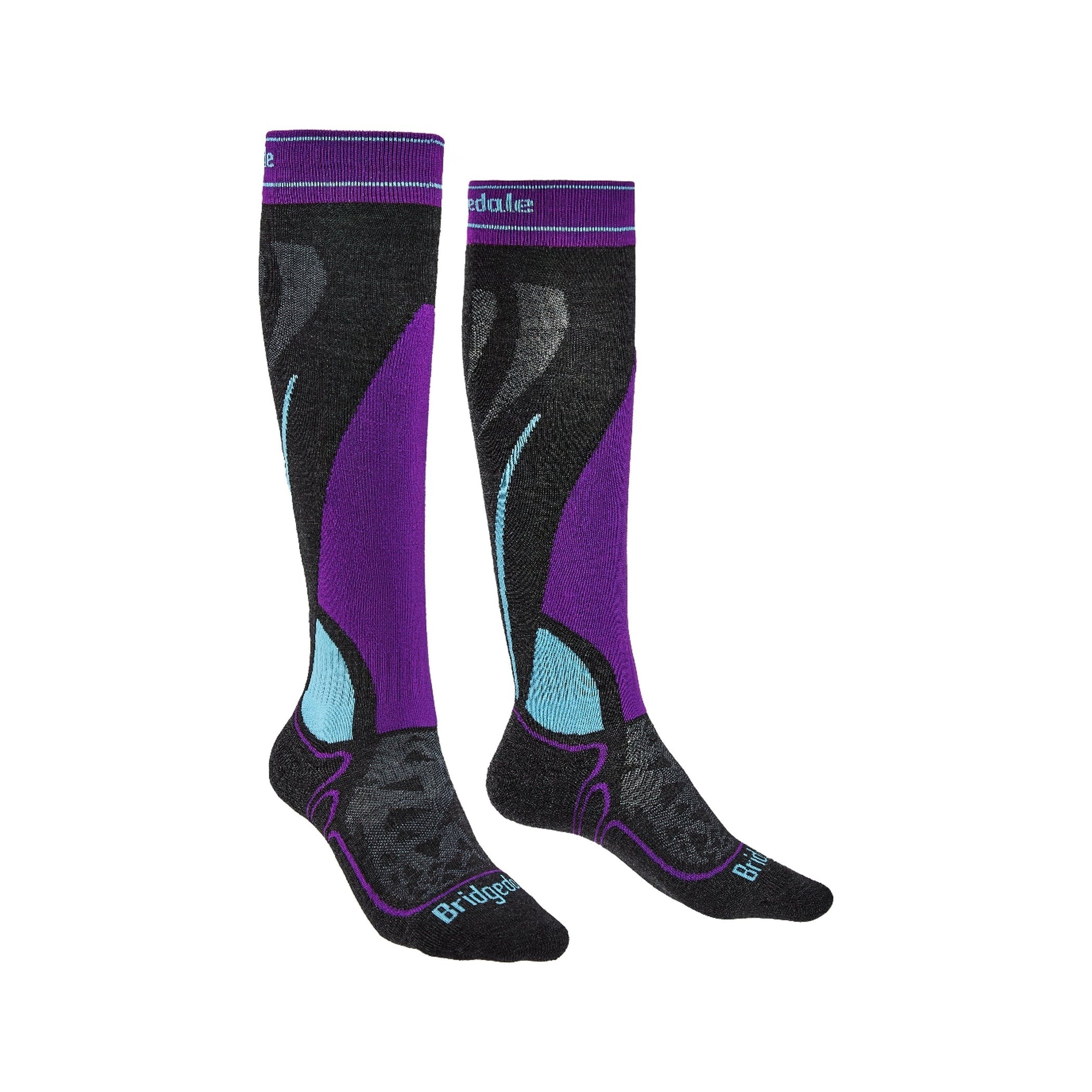 Bridgedale 2024 Women's Merino Wool Ski Socks - Midweight Thermal Hiking & Snow Sports Socks for Cold Weather Comfort