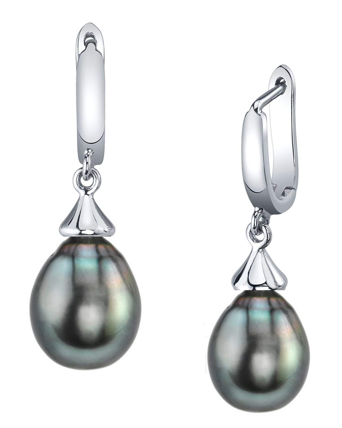 Drop Shape Black Tahitian South Sea Cultured Pearl Earrings for Women - Elegant Pearl Jewelry for Parties, Weddings & Special Occasions