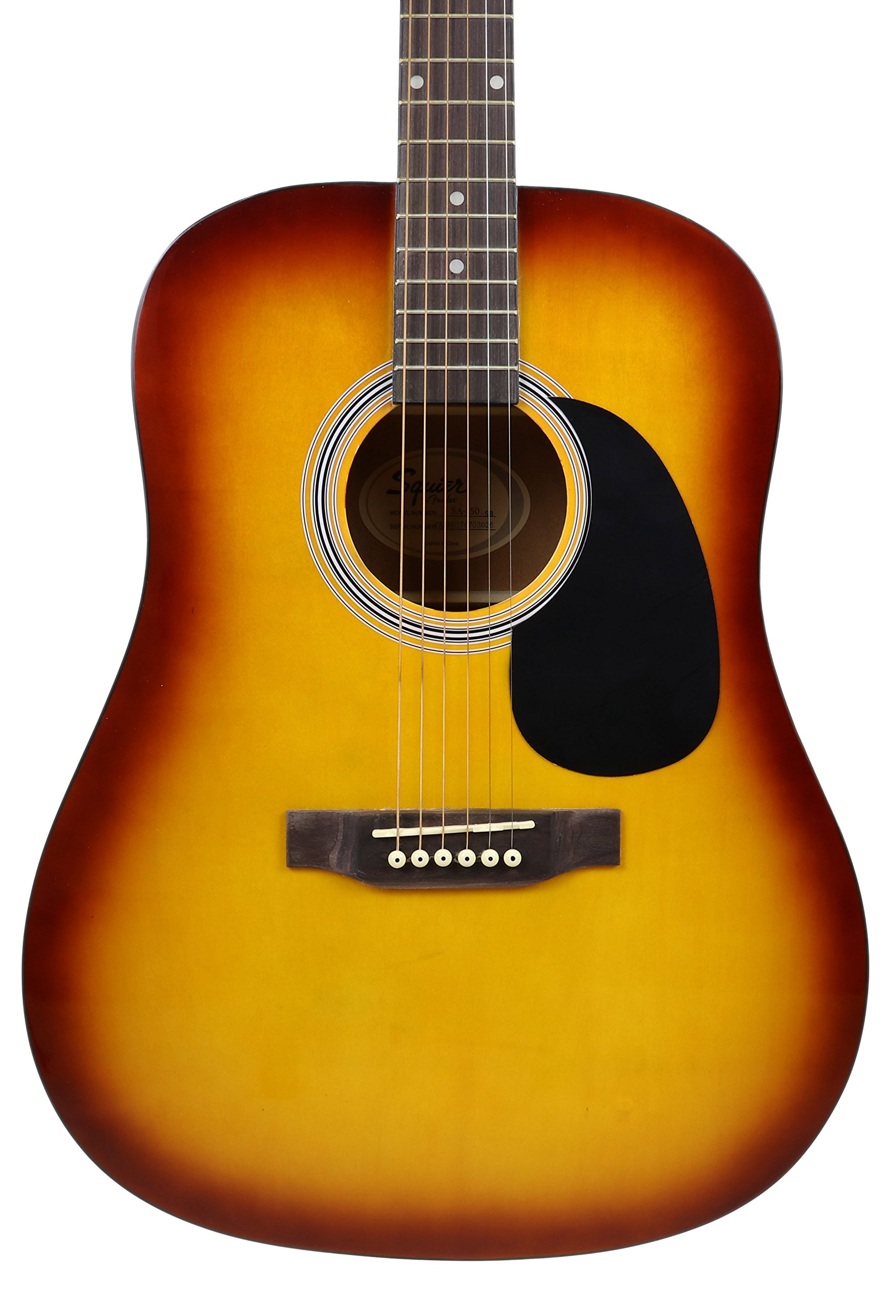 Fender Squier Dreadnought Acoustic Guitar Sunburst Bundle with Gig Bag, Tuner, Strap, Strings, Picks & Accessories - Perfect for Beginners, Campfire Singalongs & Home Recording Studios