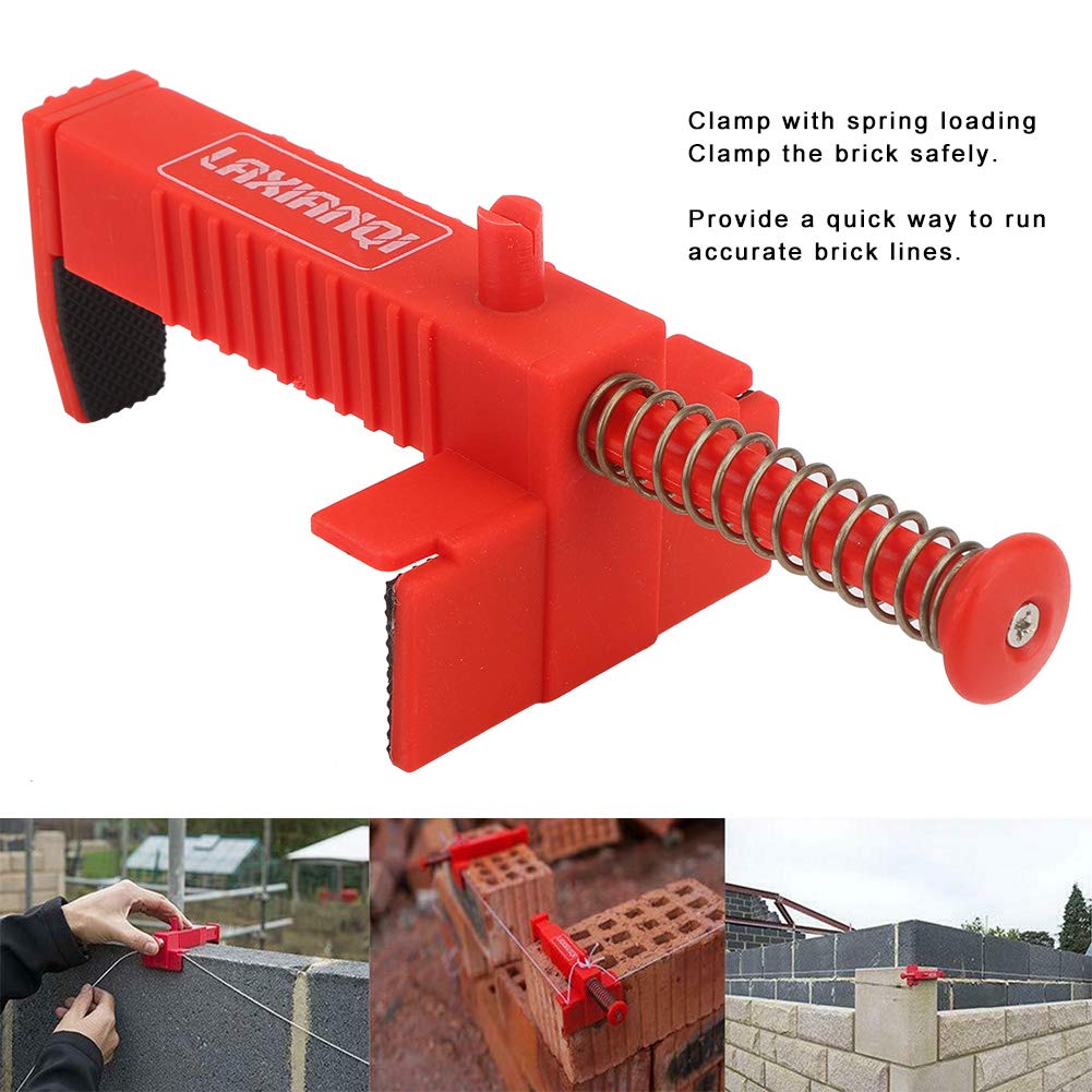2PCs Brick Liner Runner Leveling Tool - Professional Bricklaying Clamps with Wire Drawer for Precise Construction Alignment | Perfect for Masonry, DIY Projects & Home Renovations